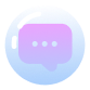 Bulle de dialogue bleue avec trois points