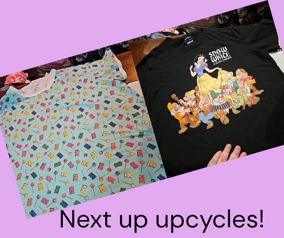 Remember those straps we were making the other day? They are going to belong to these newest upcyles on the sewing table!

Whose ready for some upcycle magic? ✨️