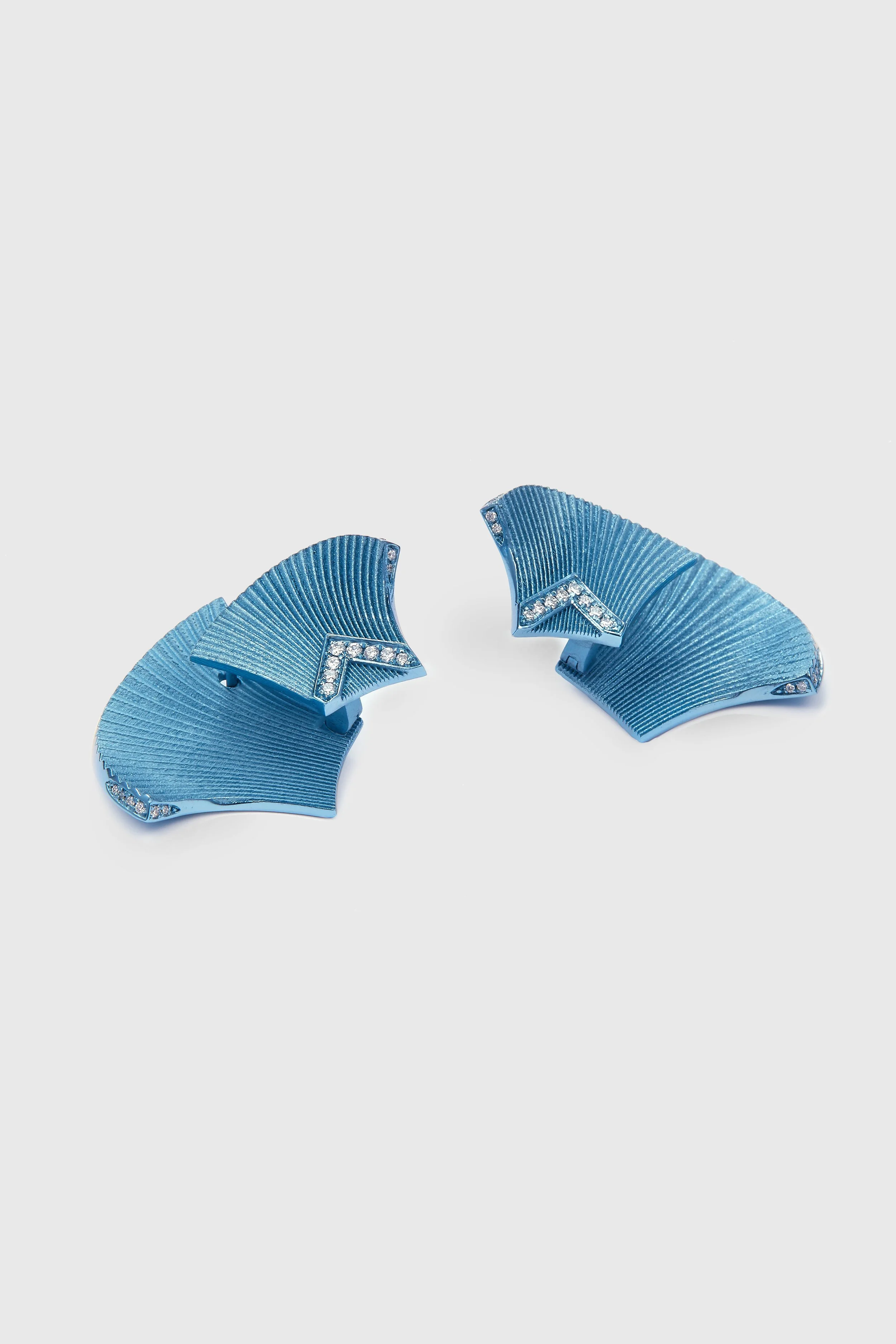 Blue Fan Earrings