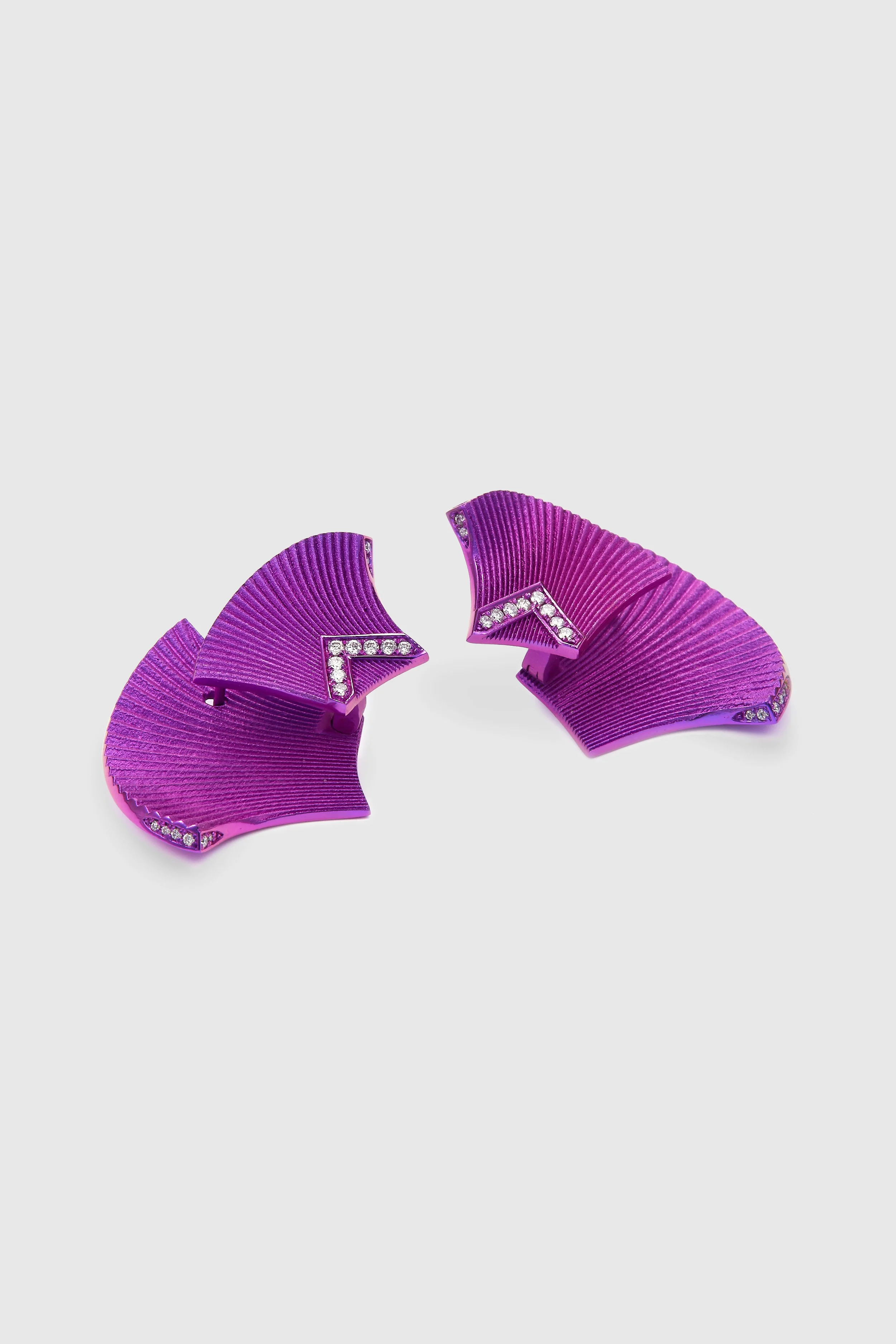 Magenta Fan Earrings