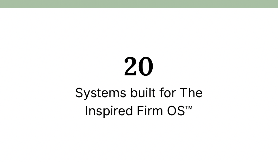 20 systems built for The Inspired Firm OS.