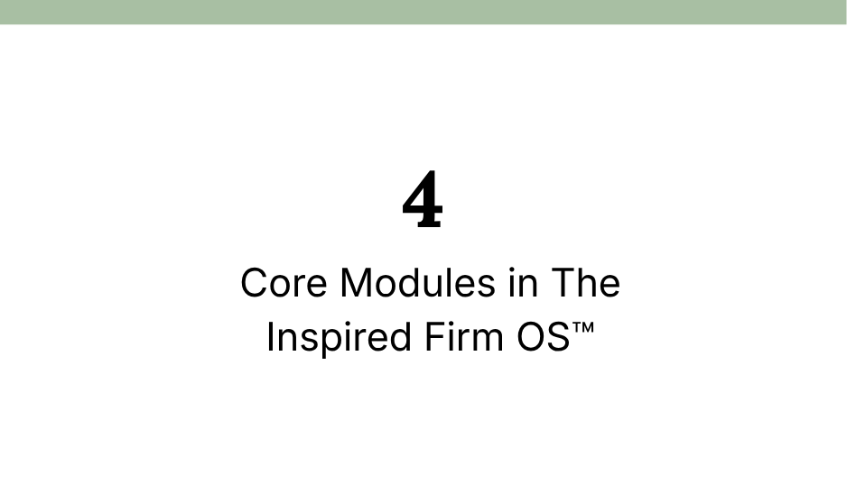 4 Core Modules built for The Inspired Firm OS