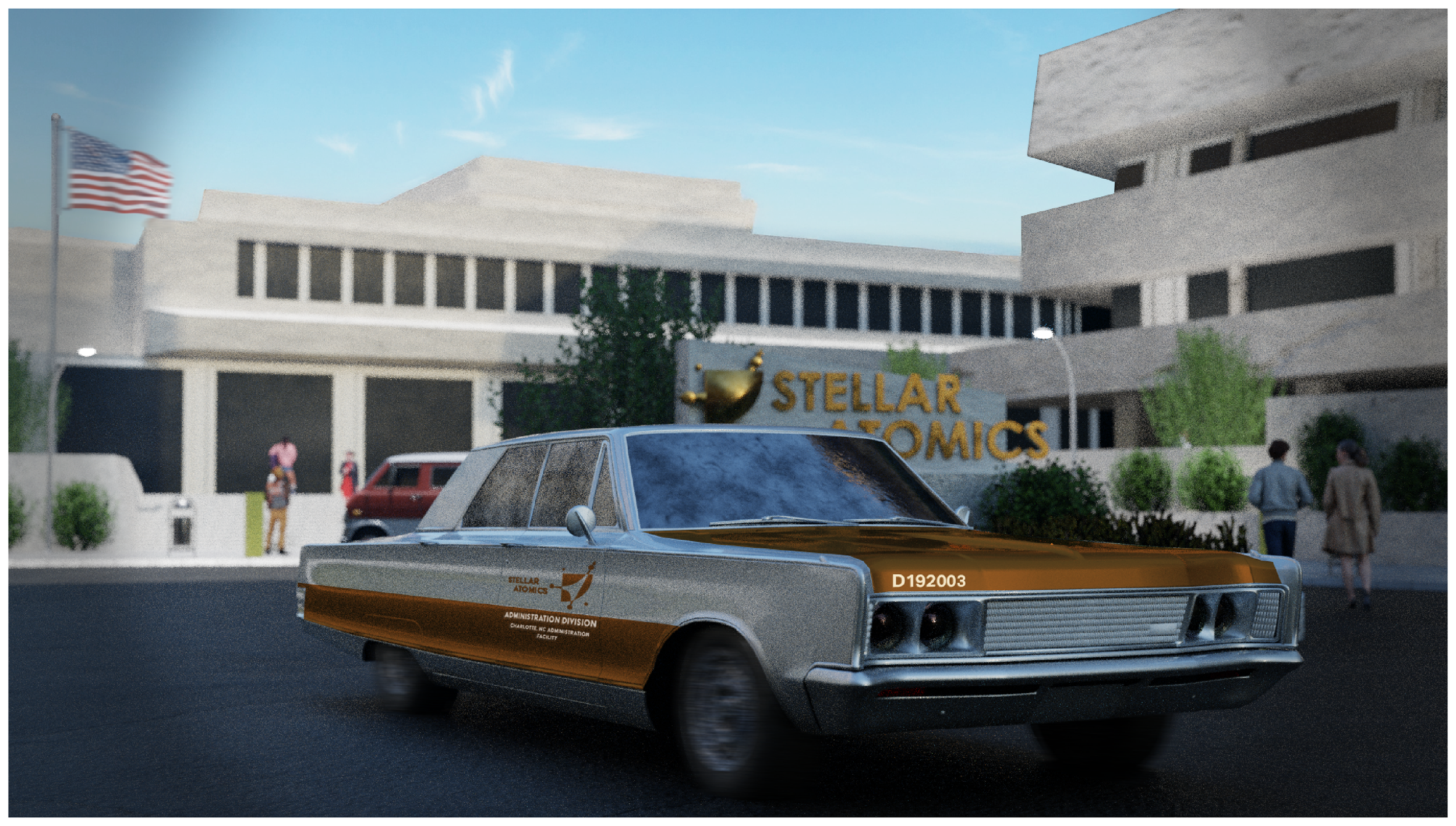 three quarter view of Stellar Atomics Official Use vehicle