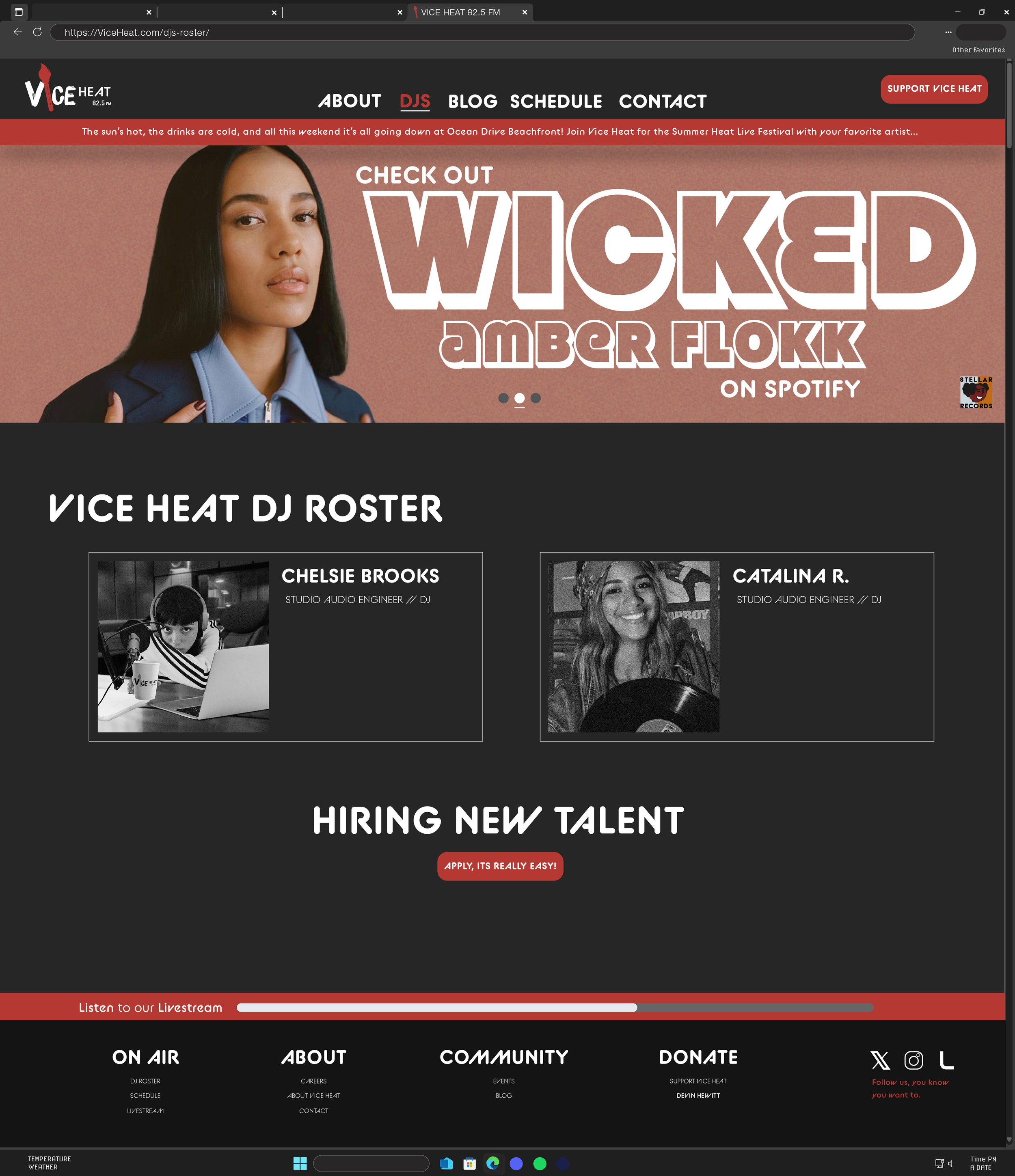 Vice Heat DJ roster page