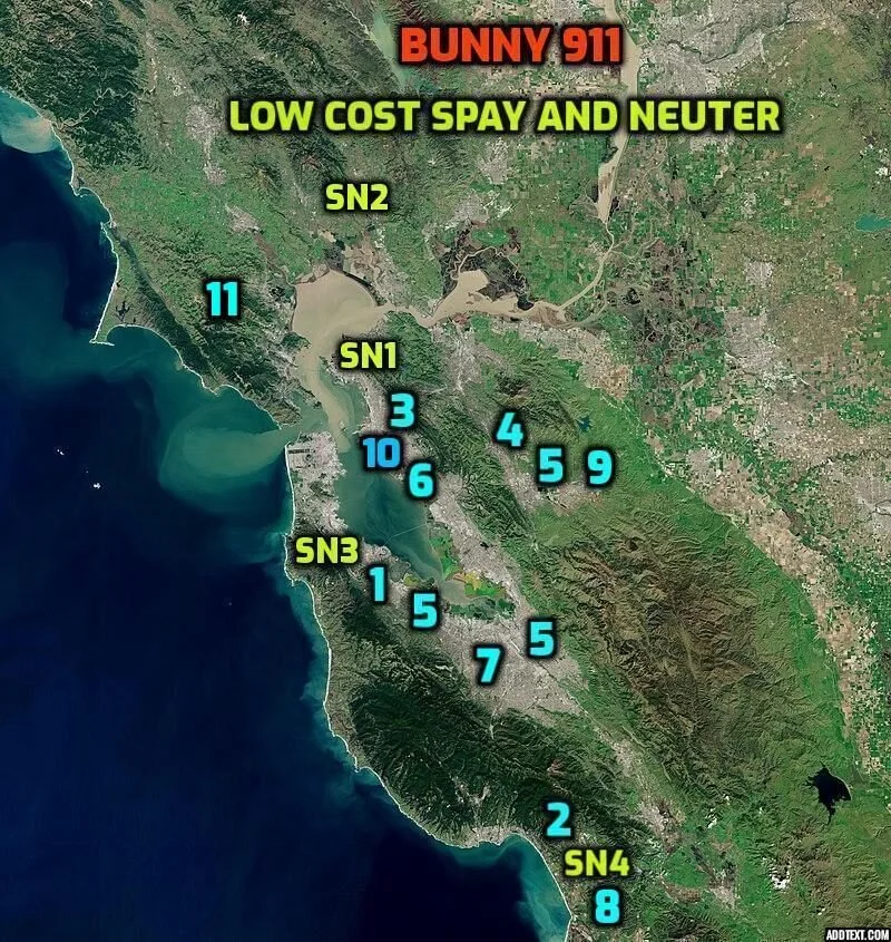 Map of the San Francisco Bay Area with various numbered points and labeled sections in different colors. The map shows rivers, mountains, and coastlines.