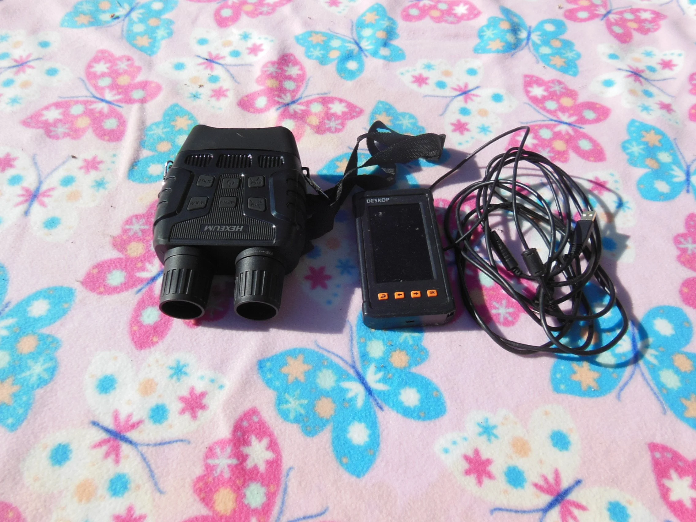 special rescue items night-vision binoculars and pipe inspection camera used to look in rabbit tunnels