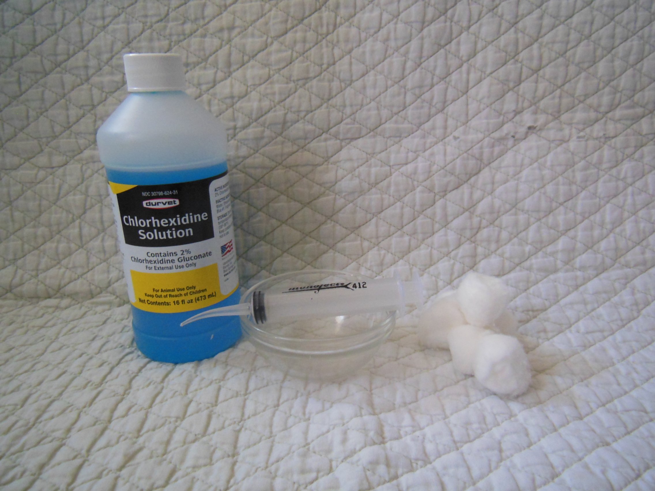 Chlorhexidine Solution can be used for certain minor wounds, such as a small bite or scratch, when properly diluted and used as directed by an Exotic Rabbit DVM.