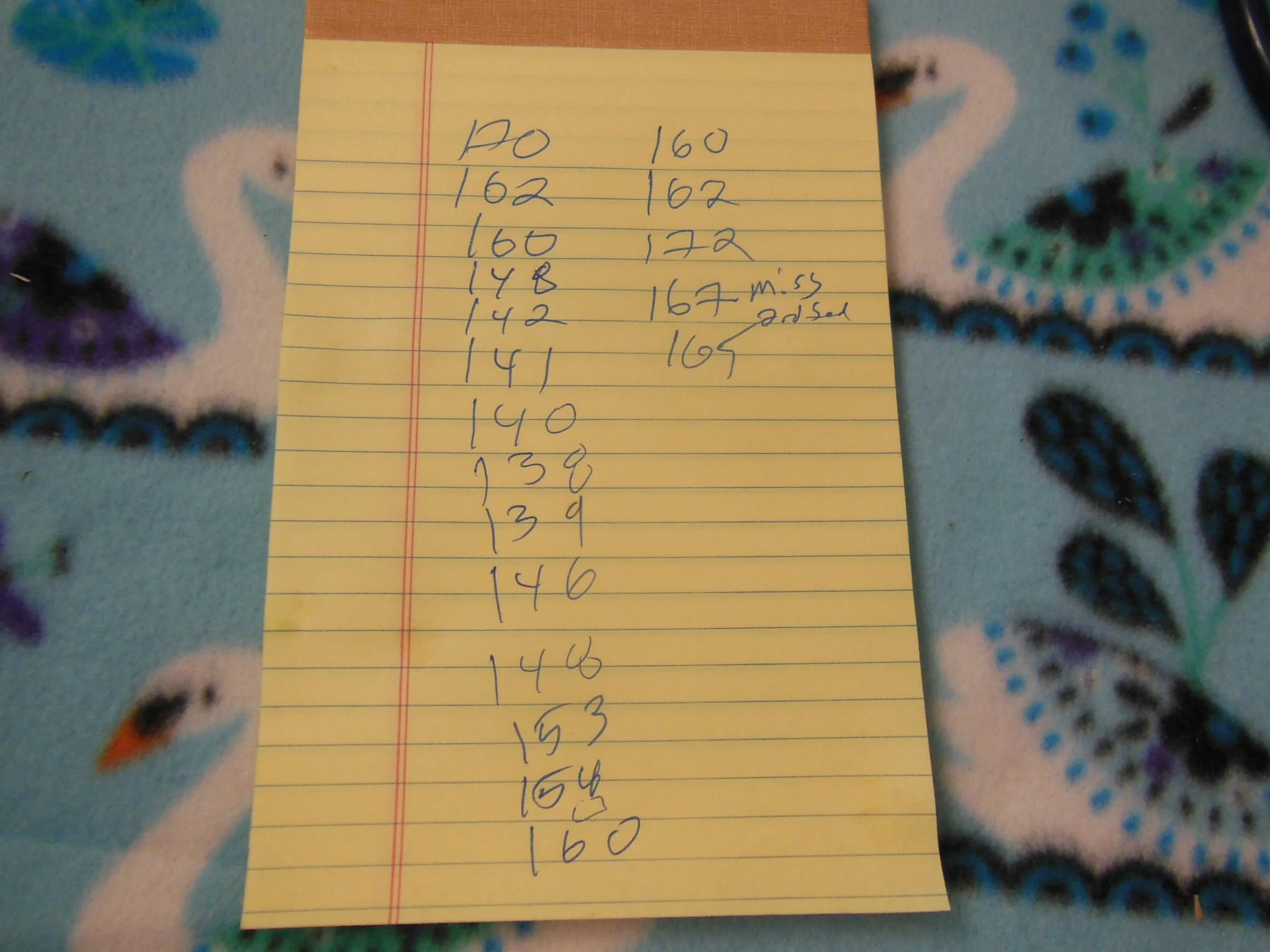 log of Michi's weight in grams.