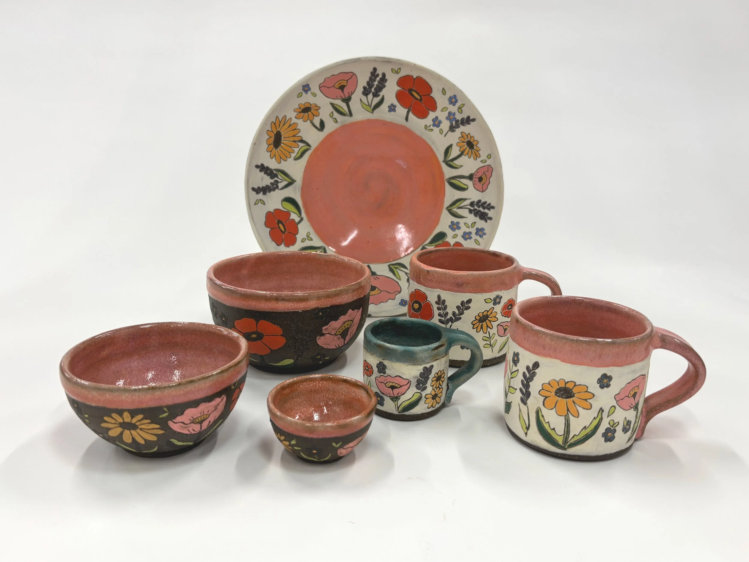 "How the Wildflowers Grow," 2025, stoneware, glaze, underglaze