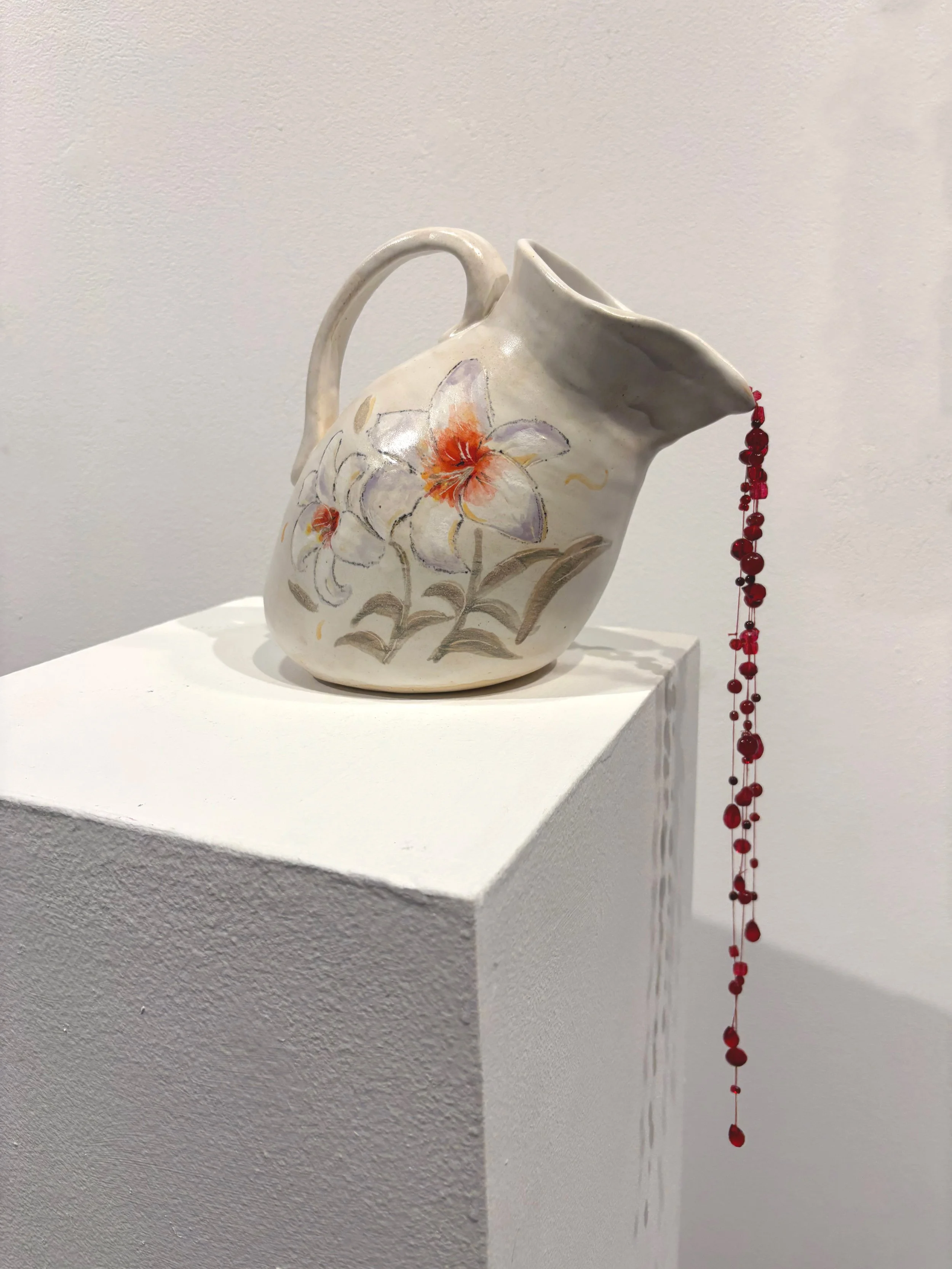 "Covenant Love," 2025, ceramic and glass beads, 7 3/4 x 5 1/2 x 9 1/8 in.
