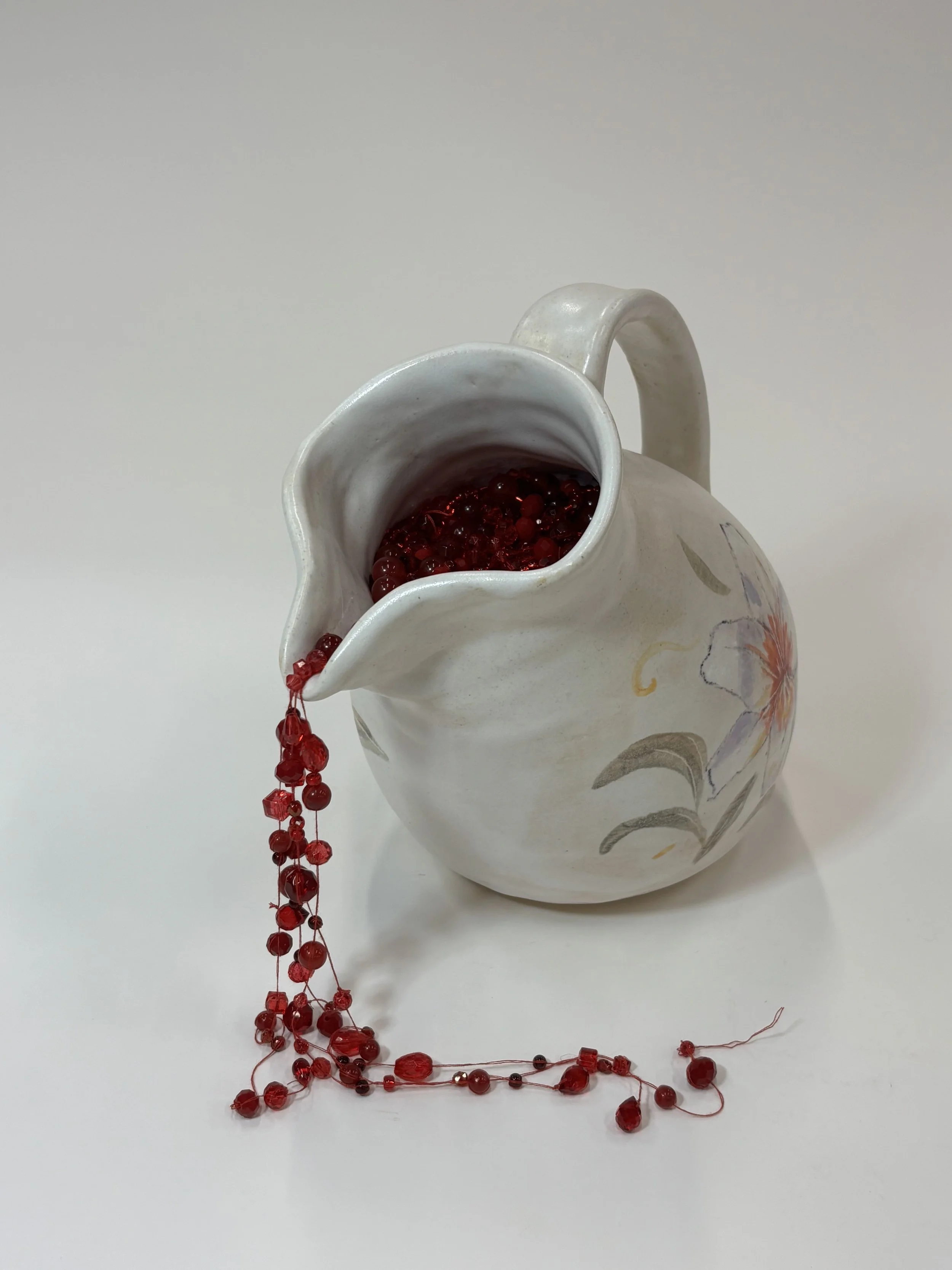 "Covenant Love," 2025, ceramic and glass beads, 7 3/4 x 5 1/2 x 9 1/8 in.