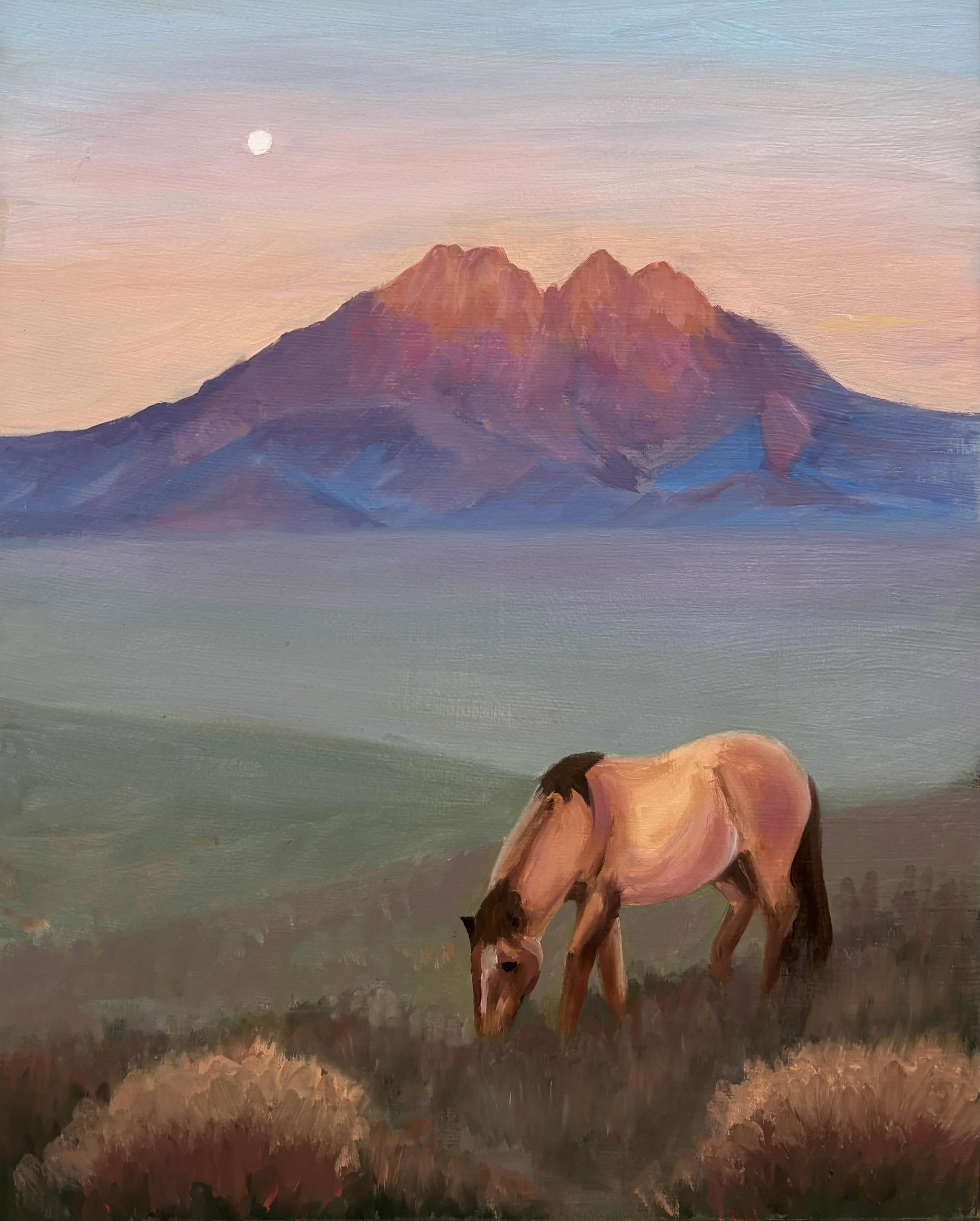 "Dusk," 2024, oil on paper, 17 1/2 x 14 in