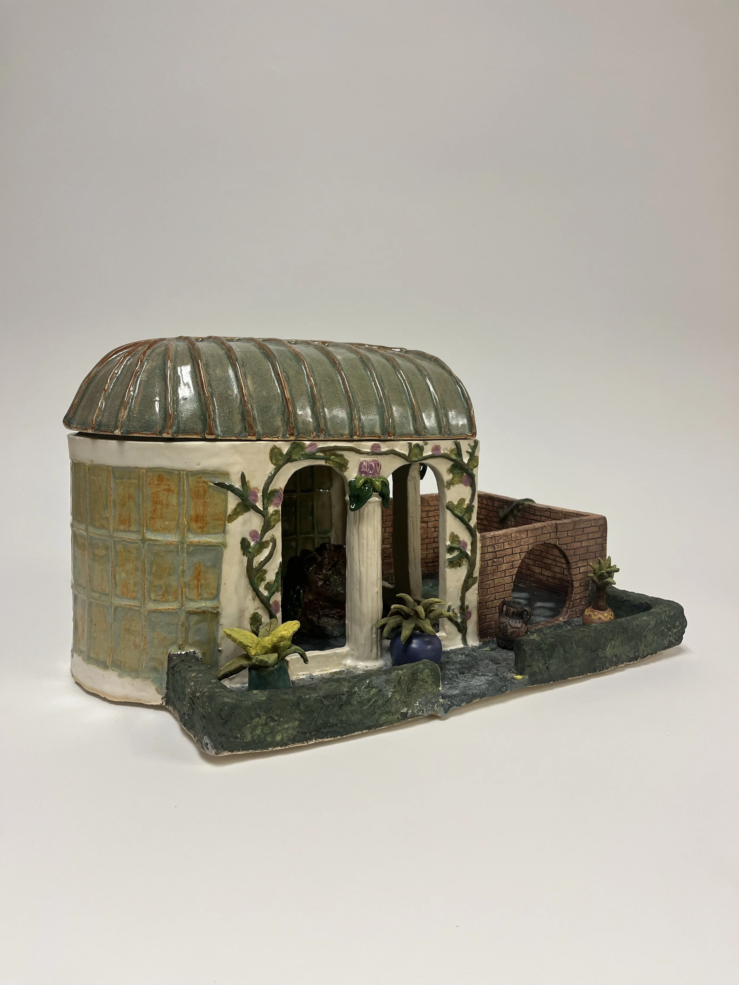 "Greenhouse," 2023, ceramic, glaze, underglaze