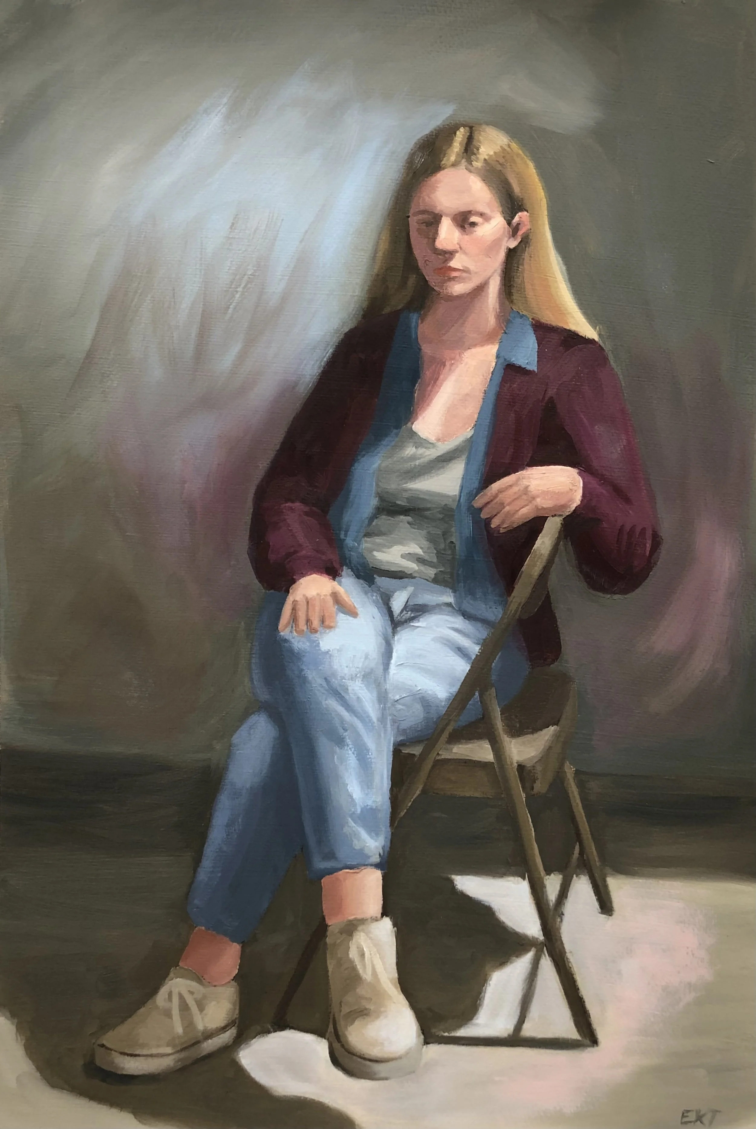 "Jamie," 2024, oil on paper, 20 x 14 in