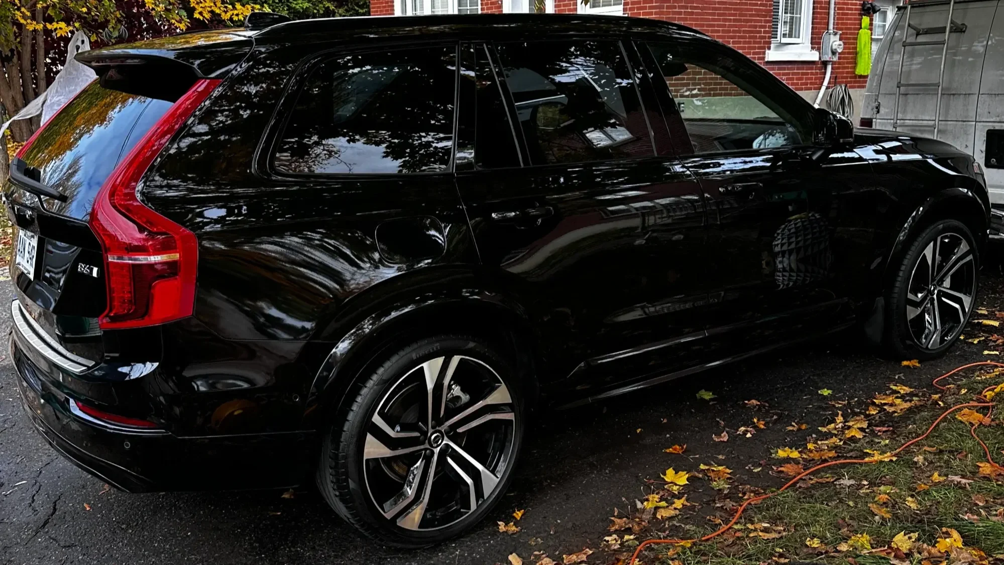 Black SUV parked on driveway