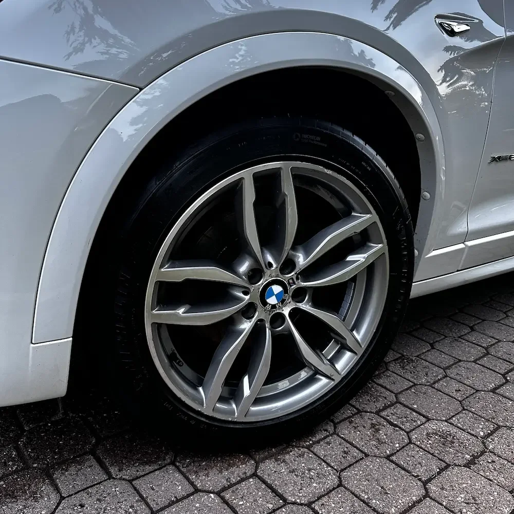 Close-up of a BMW car wheel