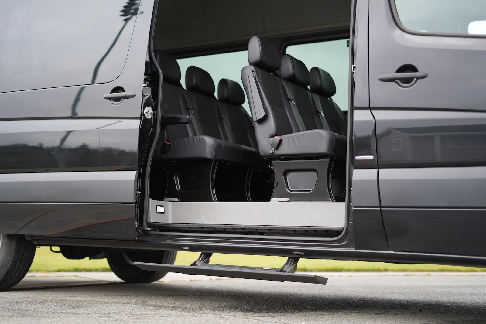 Mercedes sprinter side view with sliding door open