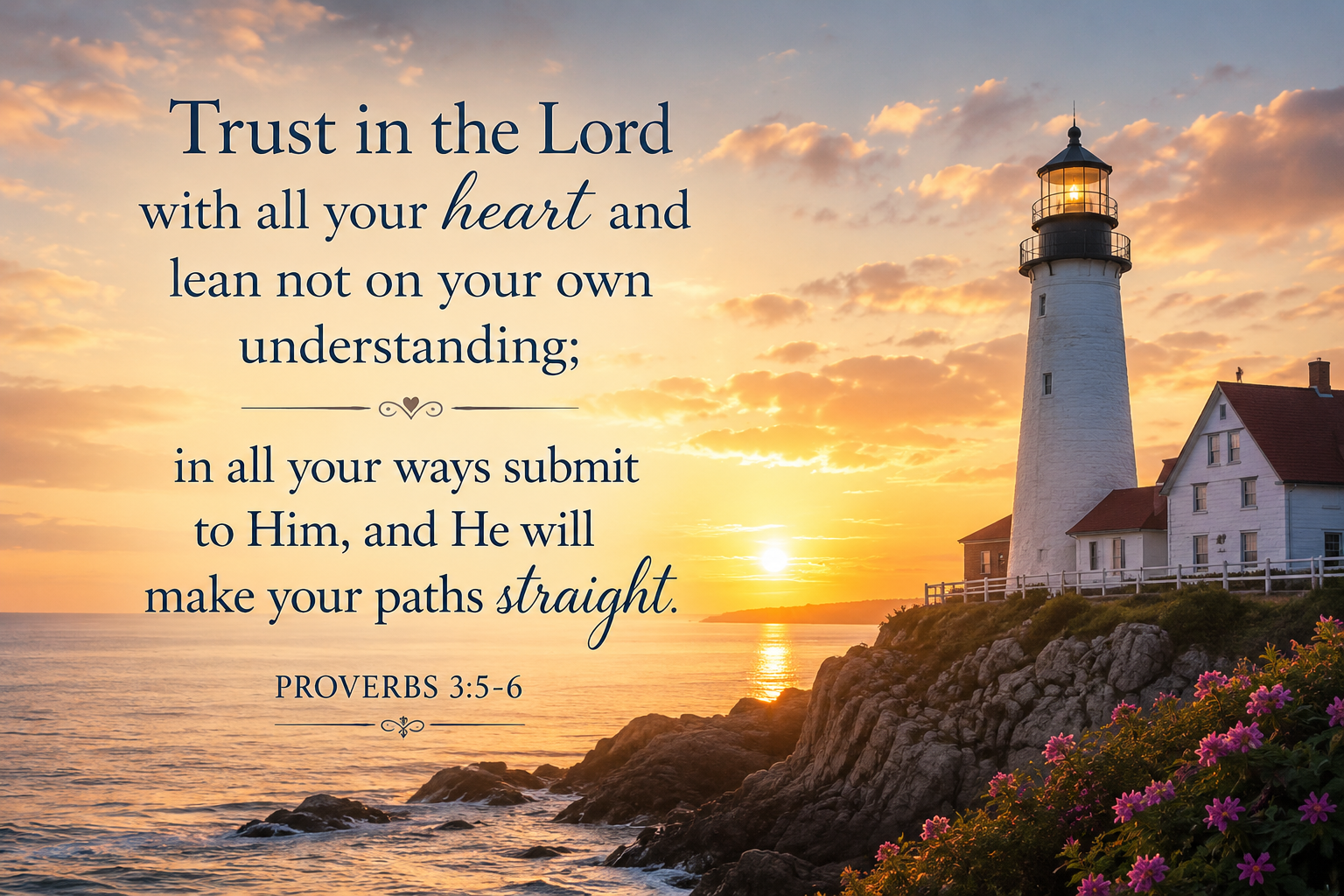 lighthouse image with scripture