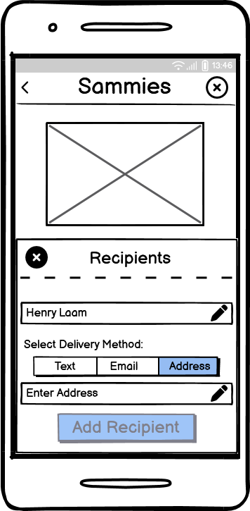 Delivery Method Selected: Address