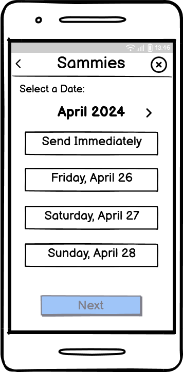 Pick Date to Send Gift Card