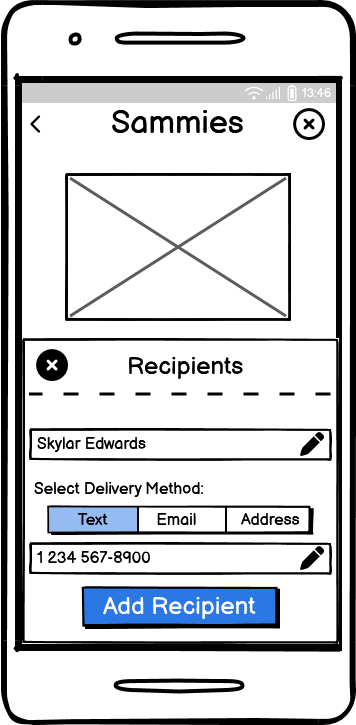 Delivery Method Selected: Text