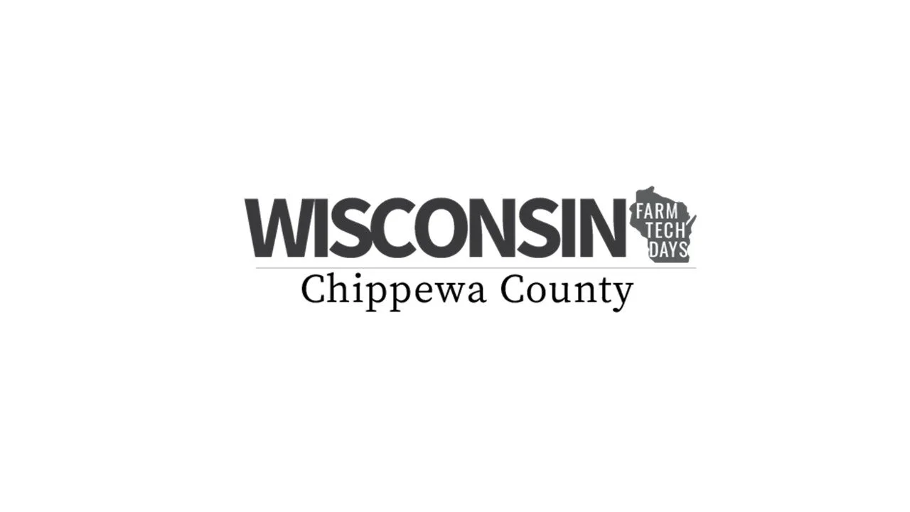 Logo for Wisconsin Farm Tech Days in Chippewa County, featuring state outline and text.