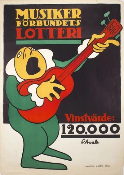 "Musikerförbundets Lotteri XL" 1917 - Designer EIGIL VILHELM SCHWAB