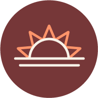 Icon of a rising sun