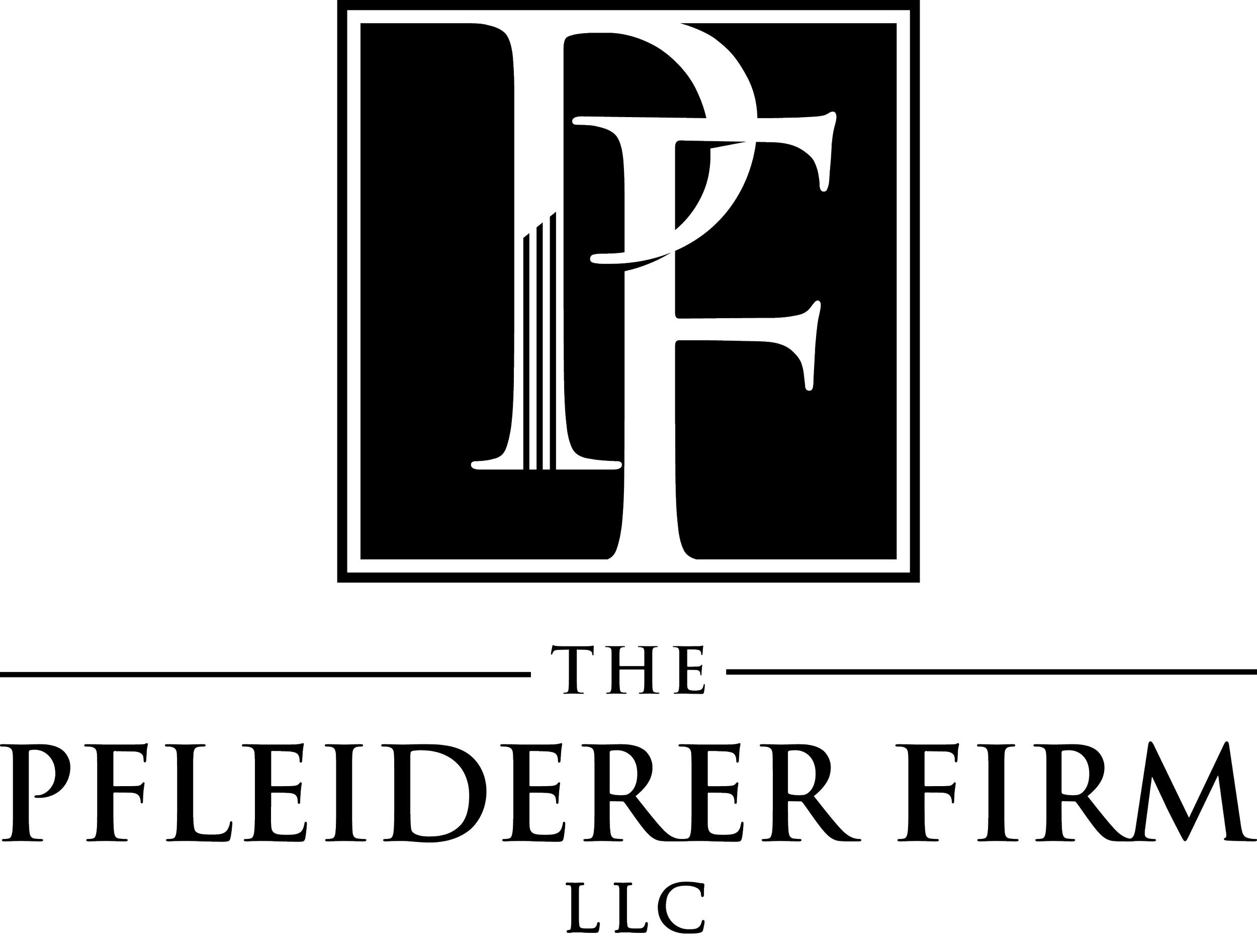 Logo of The Pleiderer Firm LLC featuring a stylized letter P in an ornate design and the company name underneath.