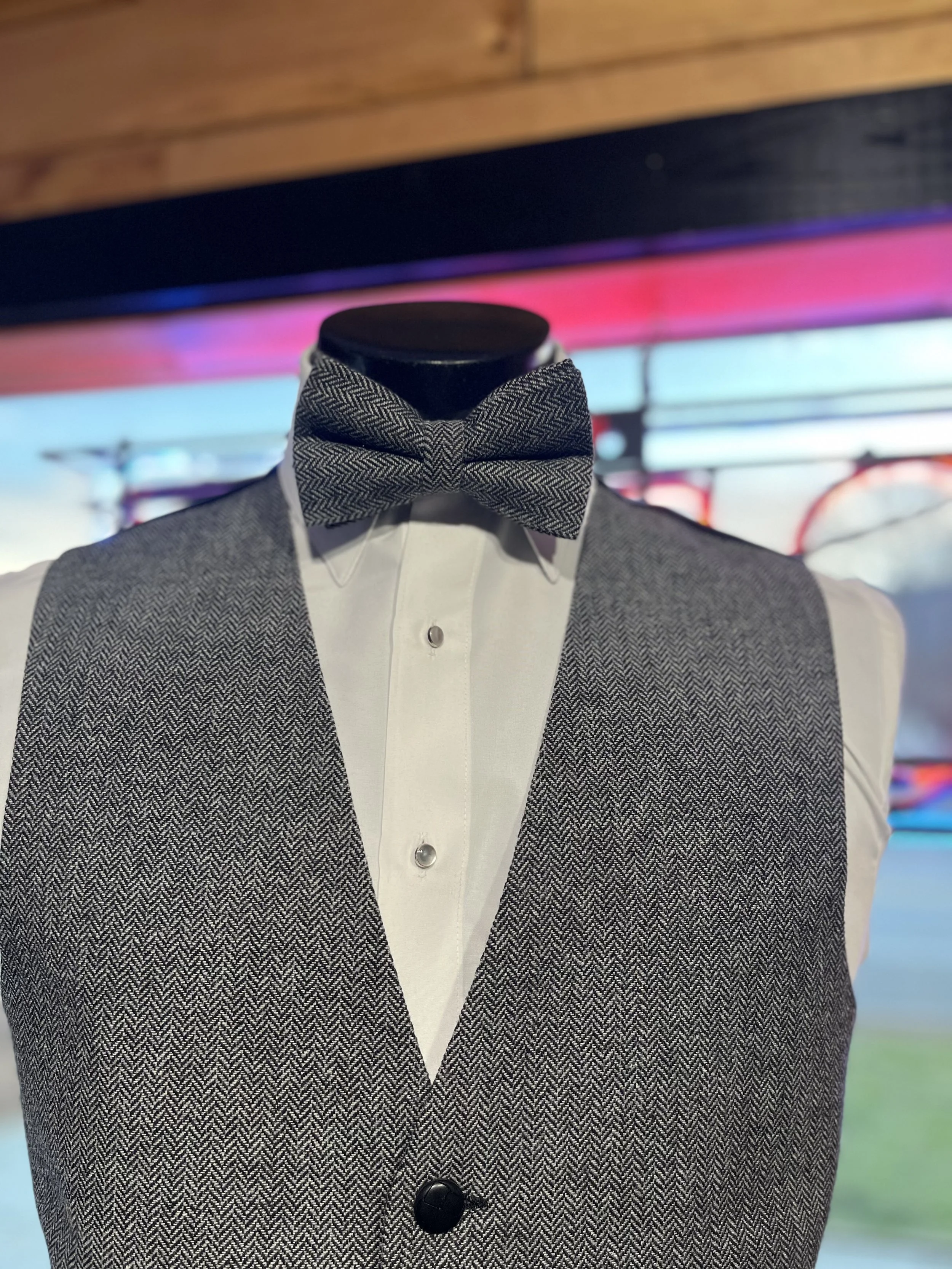 Charcoal Tweed Bowtie