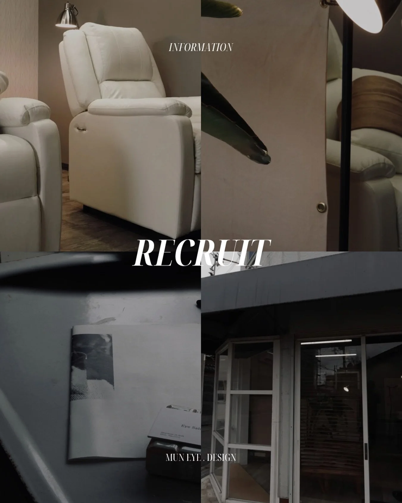 Recruit －－－－
　

目元を整えること
小さな領域に向き合える贅沢と
重なる時間がやがて、本質的な輝きとなるように。

美しさを見せるためだけでなく
その方の内側に魅力を引き出すことだと
私たちは考えています。

その思想に共鳴し
ともに磨き続けてくださる方を募集いたします。

⸻

◎ Eyelist（アイリスト）

《募集人数》
・1〜2名

《雇用形態》
・パート勤務（研修期間あり）
※研修期間終了後、今後の働き方について相談のうえ決定

《募集対象》
・美容師免許取得者
・サロ