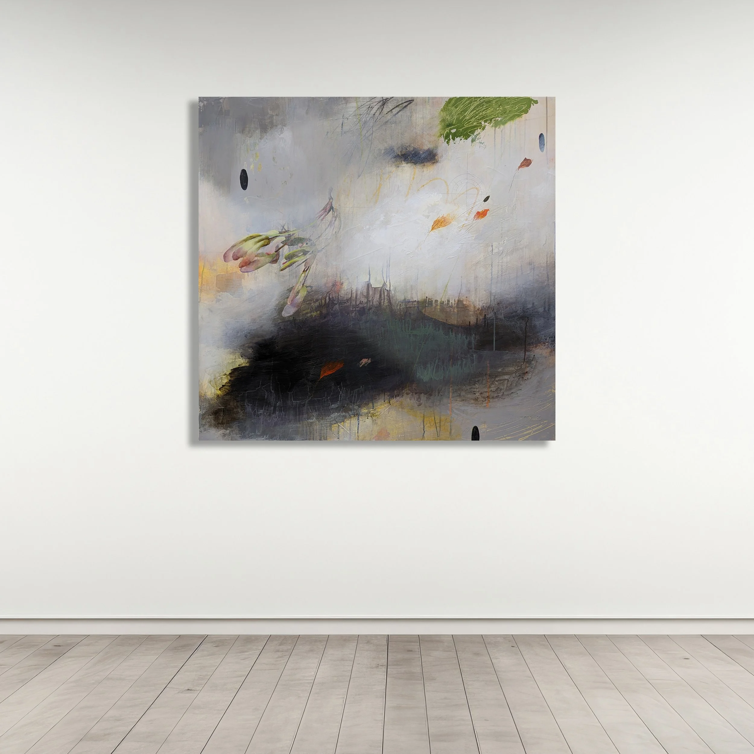 ON THE WIND

 

 Acrylic, charcoal, pencil, crayon, paper on panel 40" X 40" SOLD