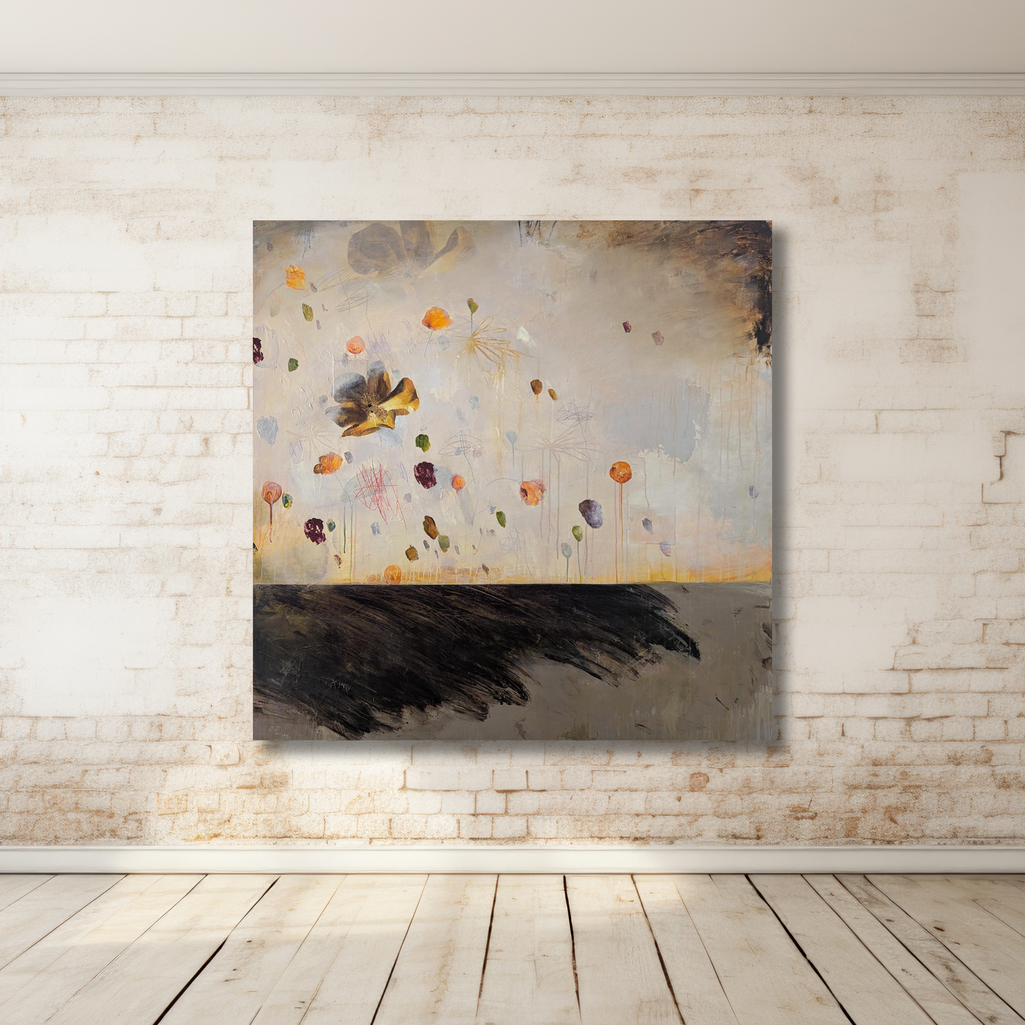ANTICIPATION

 

 Acrylic, charcoal, pencil, crayon, paper on panel 54" x 54"  Available  