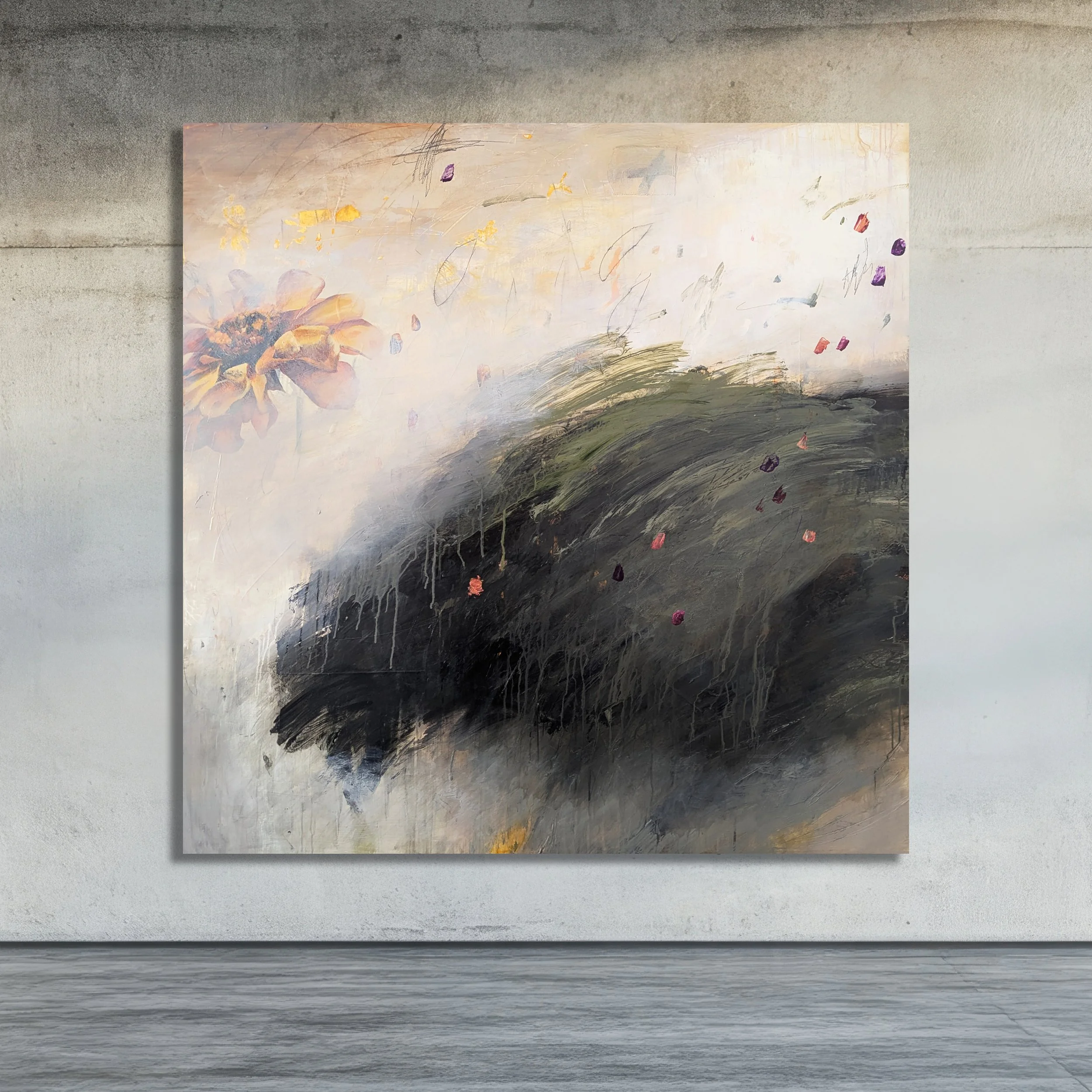 DEVIATE

 

 Acrylic, charcoal, pencil, crayon, paper on panel 48" x 48"  Available  