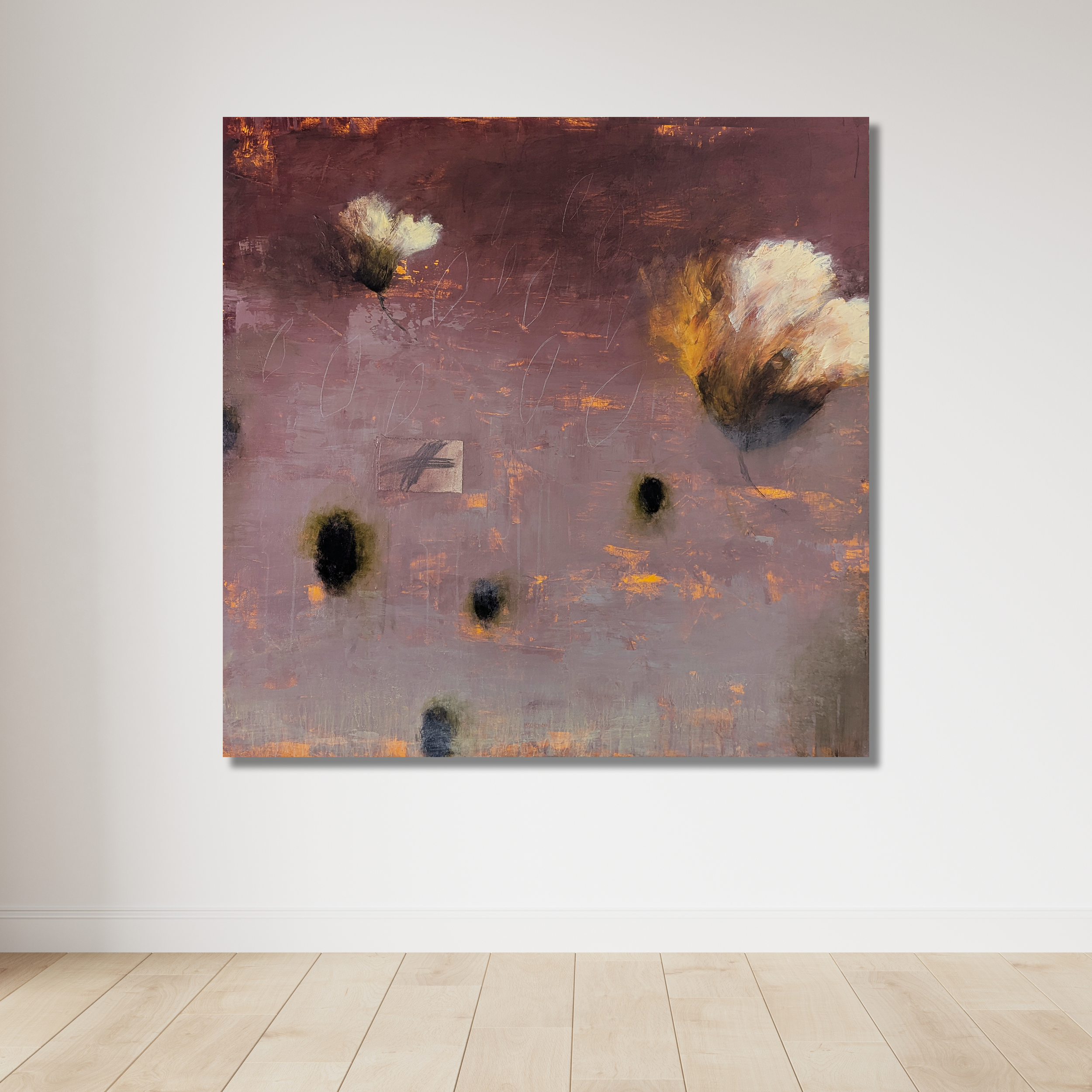 DAWN

 

 Acrylic, charcoal, pencil, crayon, paper on panel 40" x 40"  SOLD  