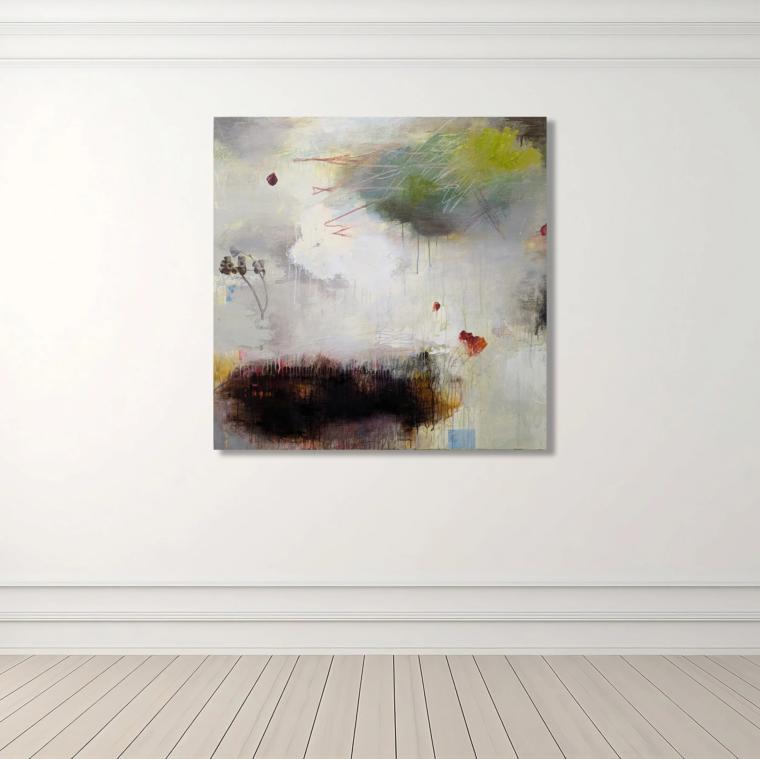 FERTILE GROUND

 

 Acrylic, charcoal, pencil, crayon, paper on panel 40" X 40" SOLD