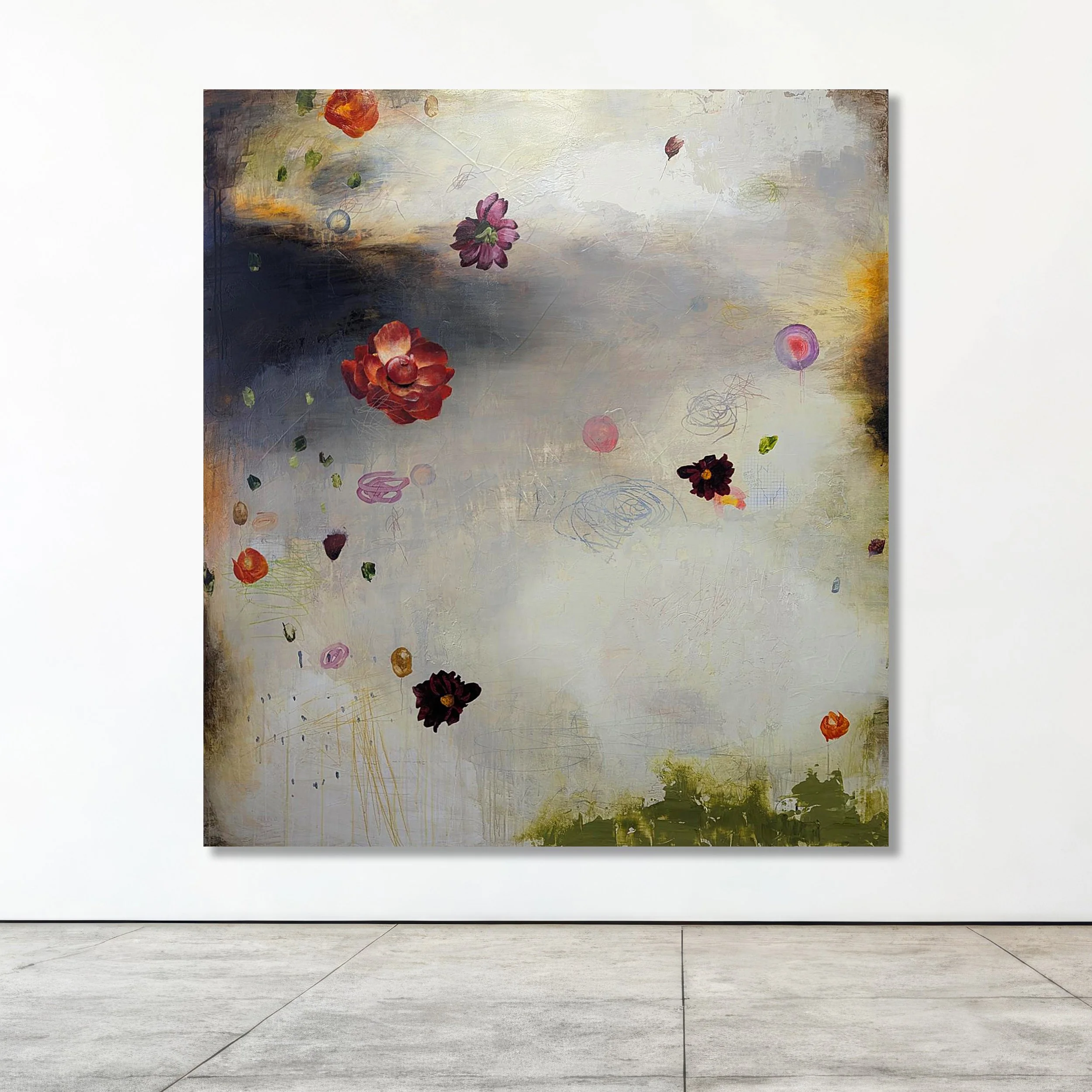 RESILIENT

 

 Acrylic, charcoal, pencil, crayon, paper on panel 60" X 54" SOLD