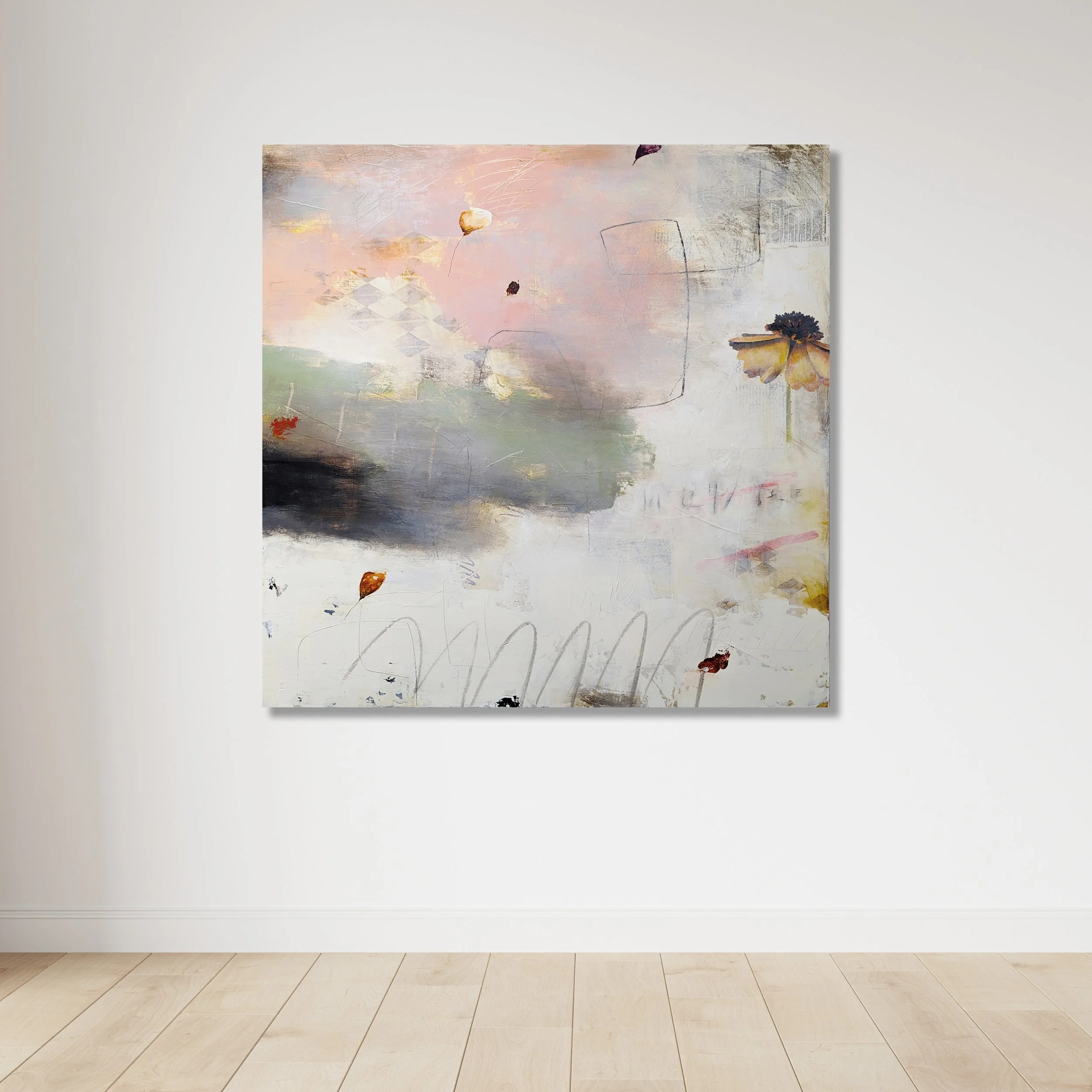 PREDETERMINED

 

 Acrylic, charcoal, pencil, crayon, paper on panel 40" X 40" SOLD