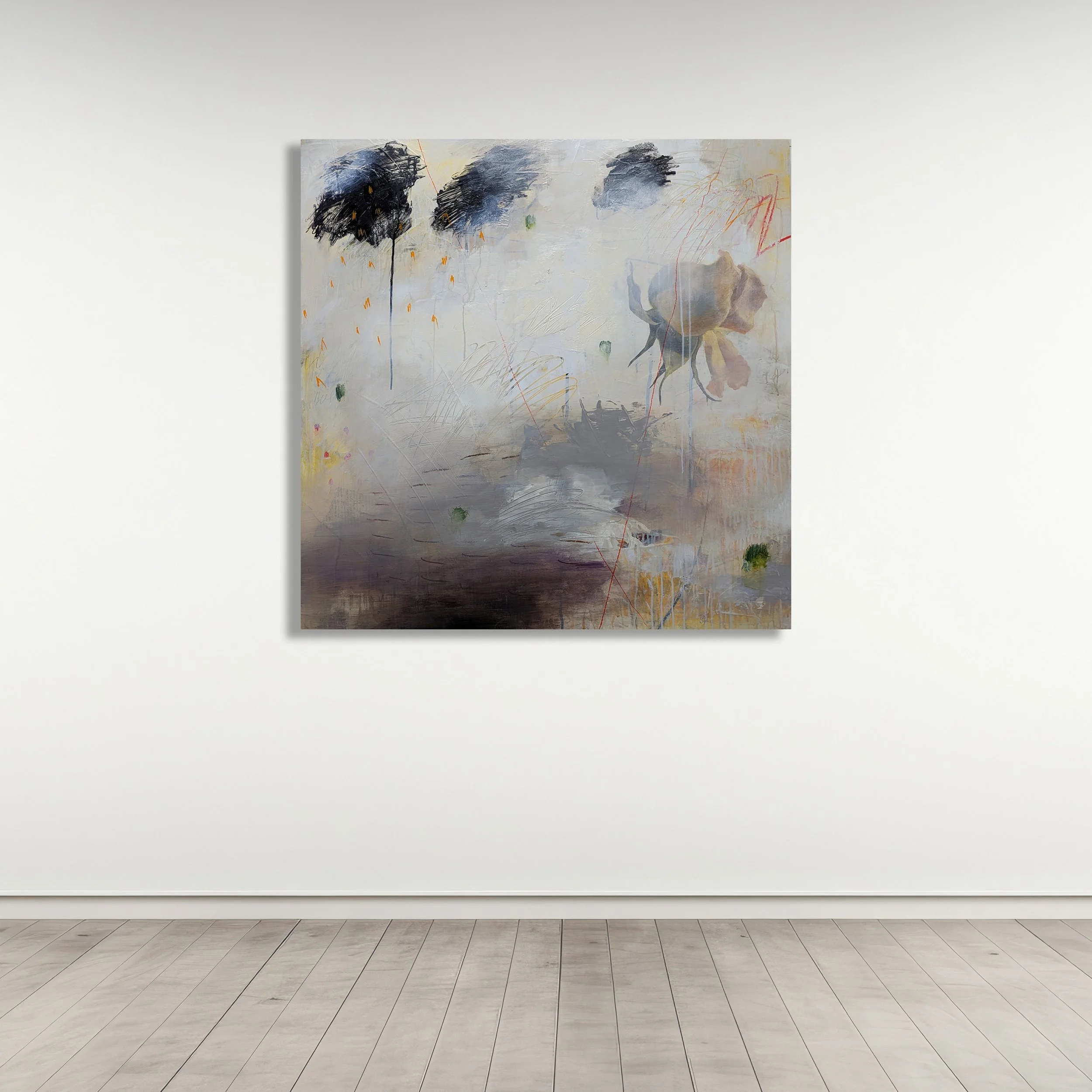 CONTINUATION

 

 Acrylic, charcoal, pencil, crayon, paper on panel 40" X 40" SOLD