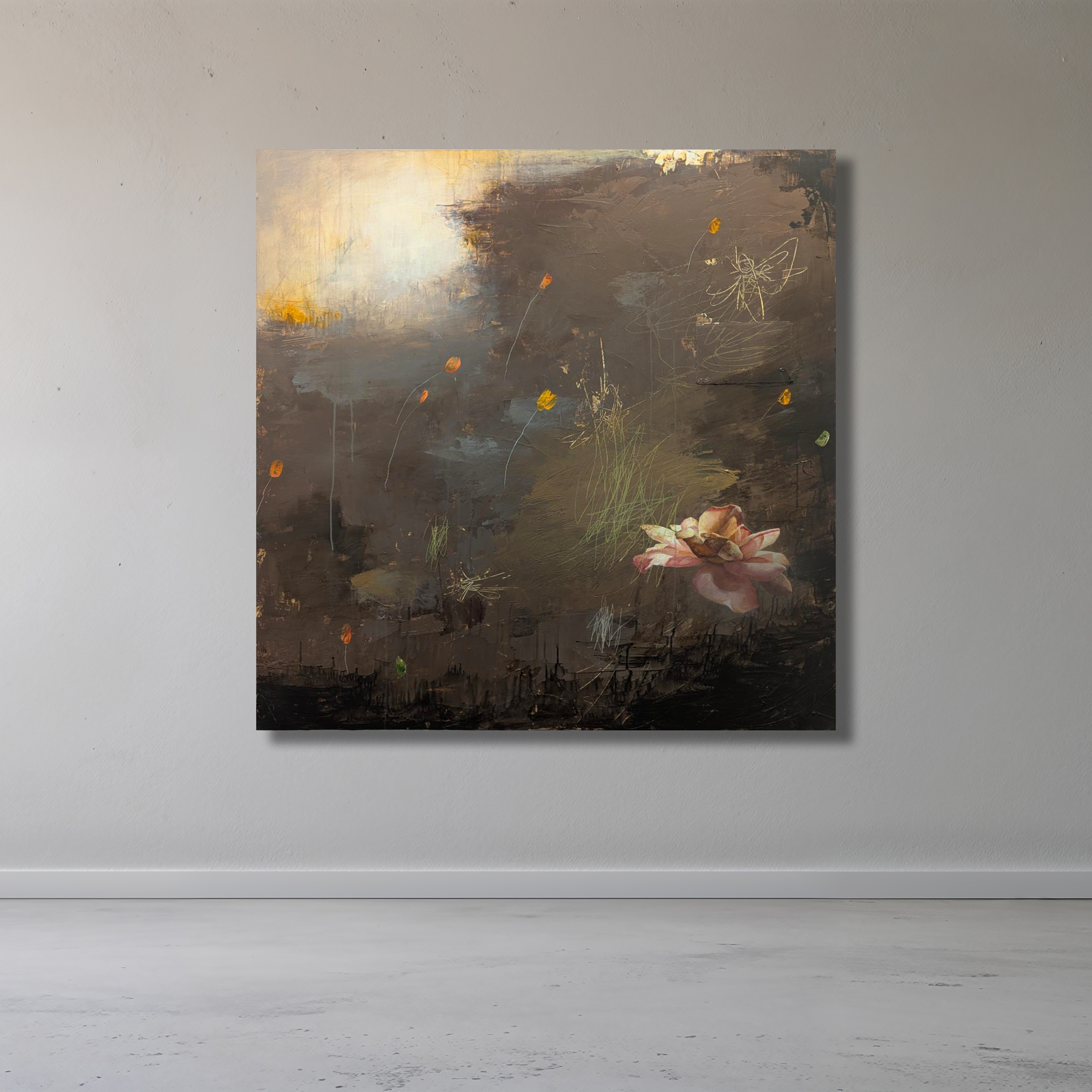 UNDISCLOSED

 

 Acrylic, charcoal, pencil, crayon, paper on panel 40" x 40"  Available  