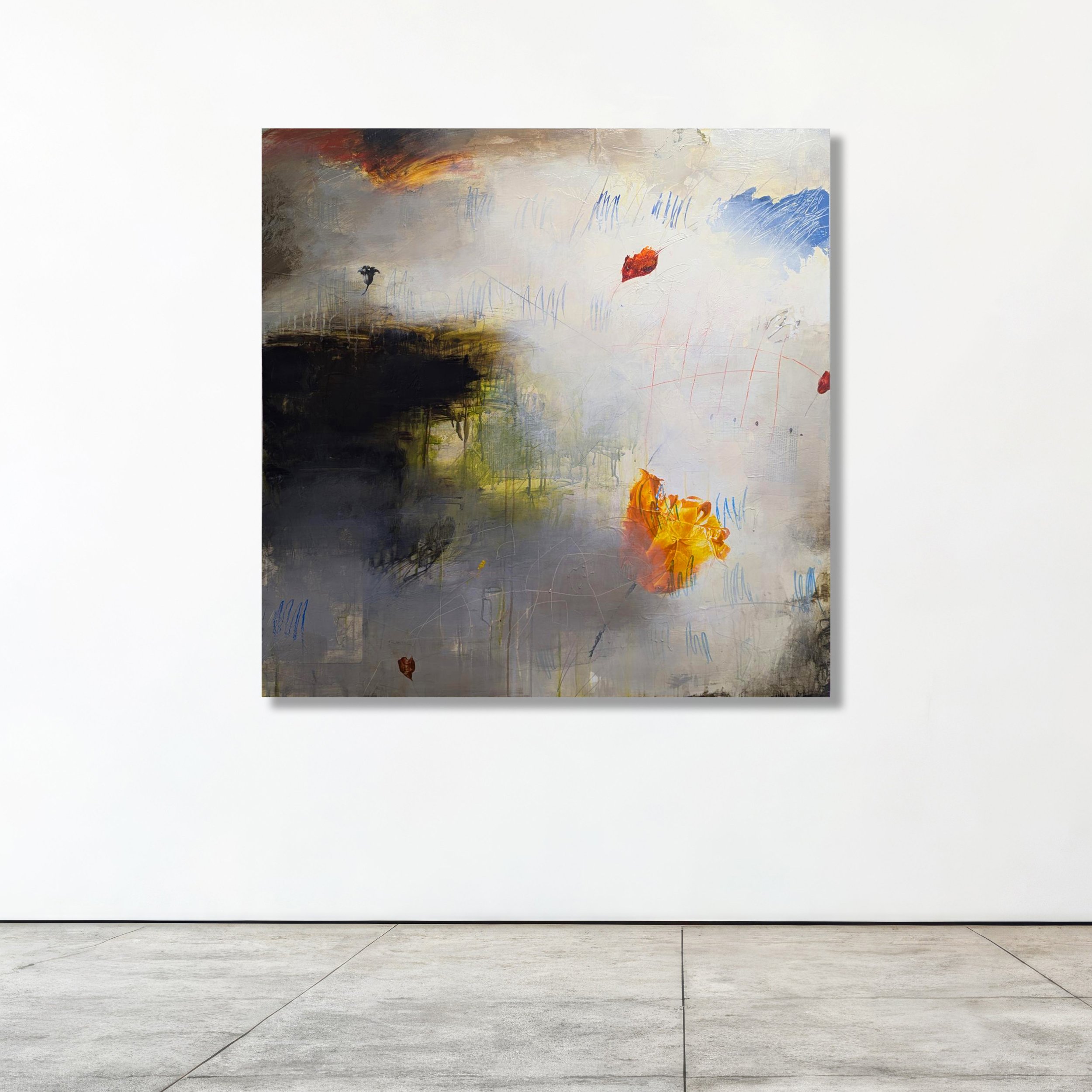 RECLAIMED

 

 Acrylic, charcoal, pencil, crayon, paper on panel 40" X 40"  Available  