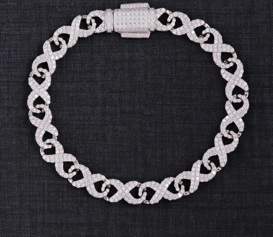 8MM 925 Silver Infinity Link Bracelet