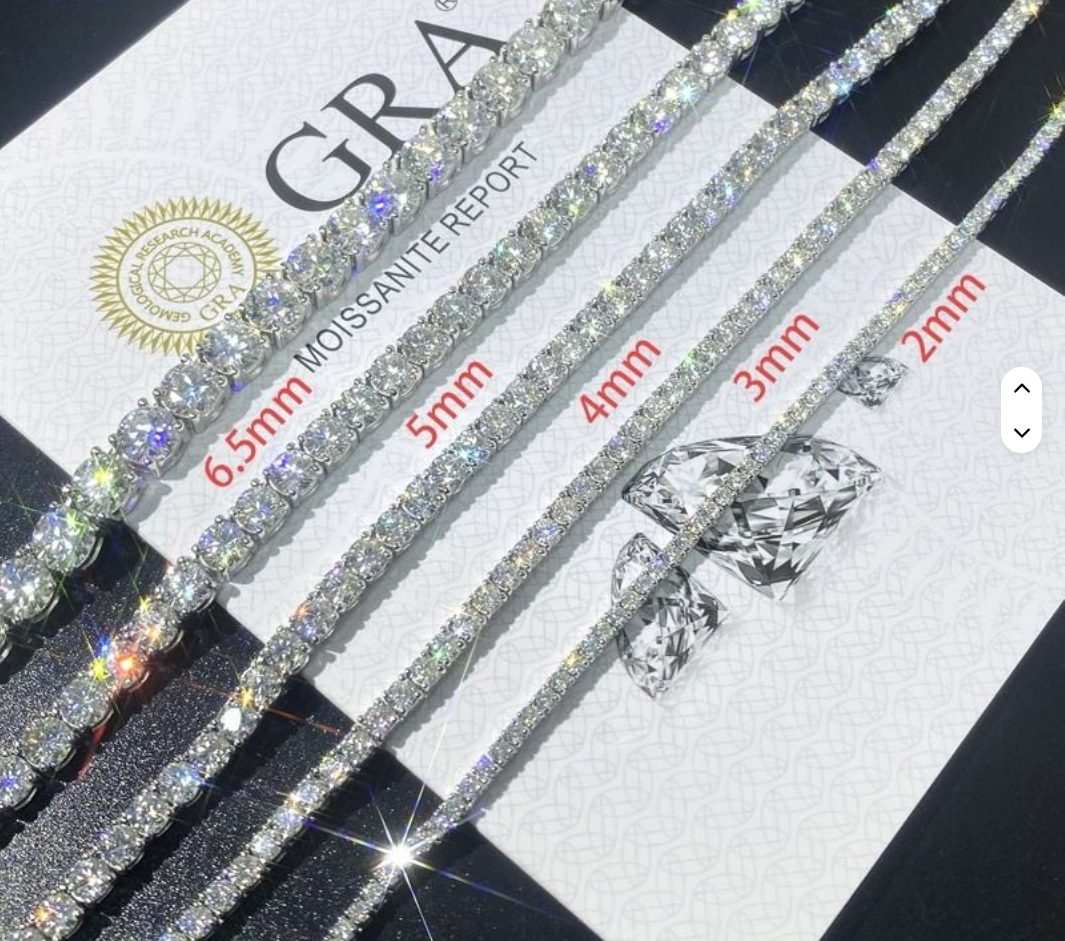 5MM 925 Silver Moissanite Tennis Chain