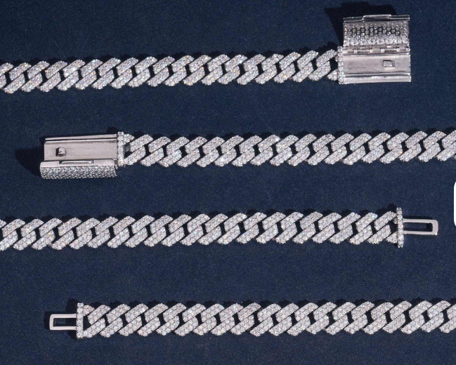 8MM 925 Silver Moissanite Cuban Link Chain