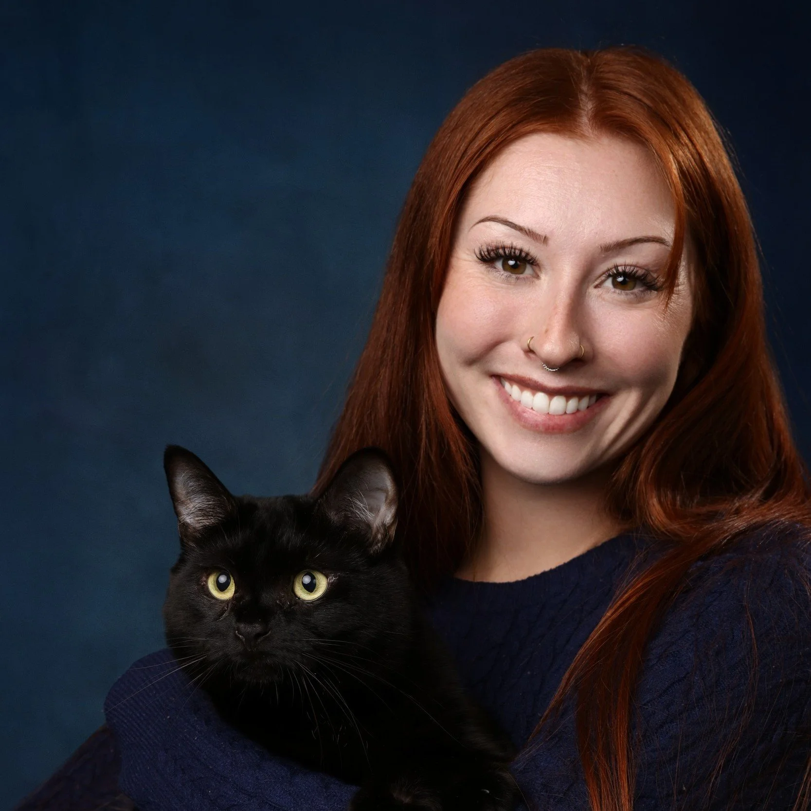 A portrait with a pet