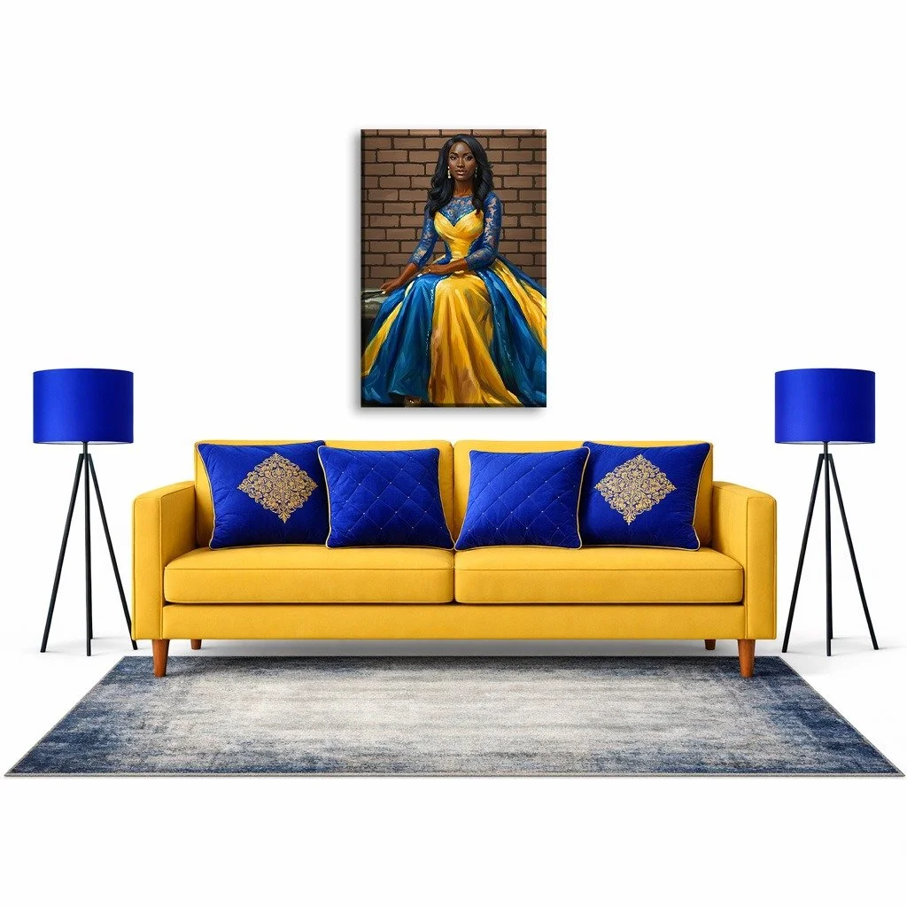Beautiful by Nature Royal & Gold Canvas Artwork (2 Options Available)