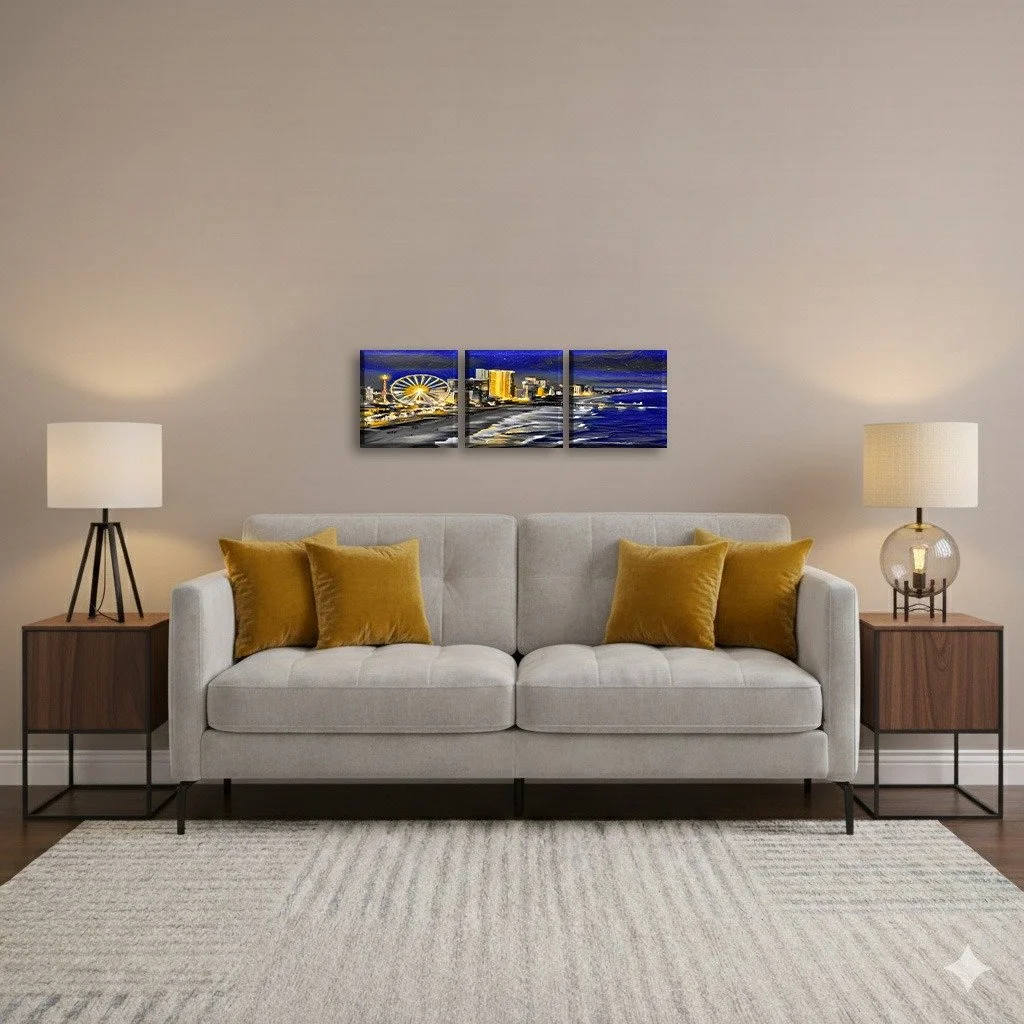 Jekyll Island SC Royal & Gold Canvas Artwork (4 Size Options)