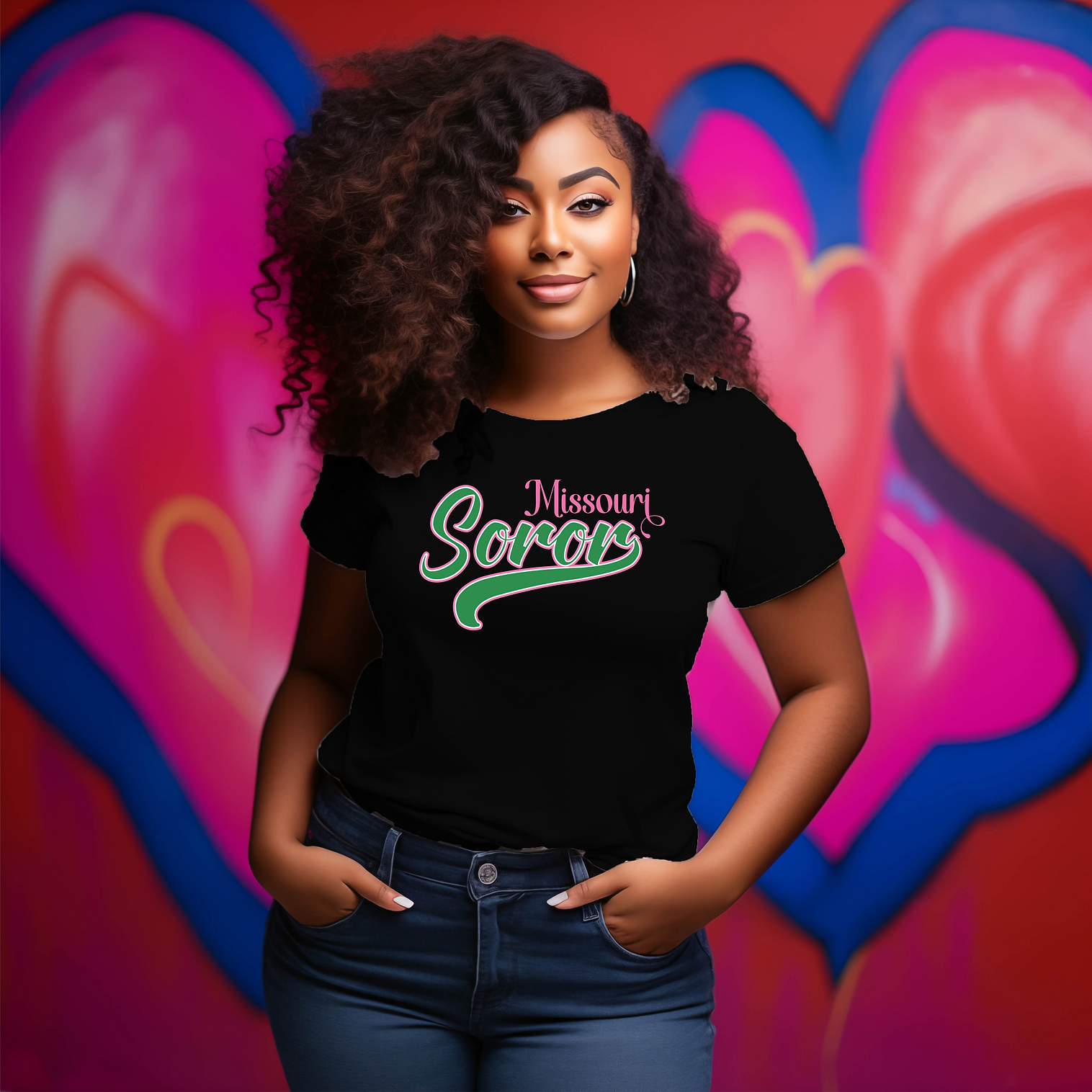 Missouri Team Soror Unisex Shirt Pink & Green