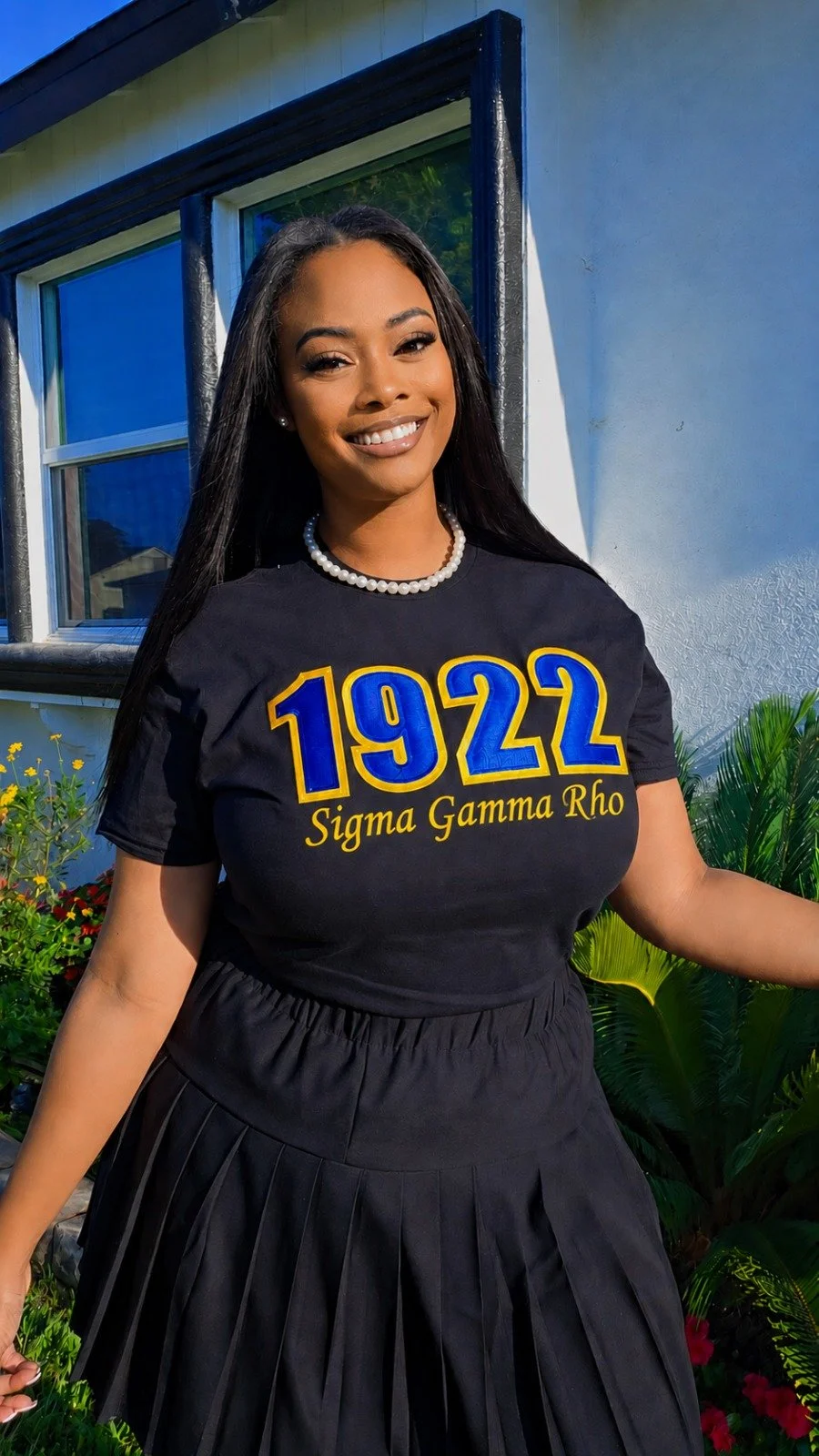 Black Embroidered 1922 Sigma Gamma Rho Shirt