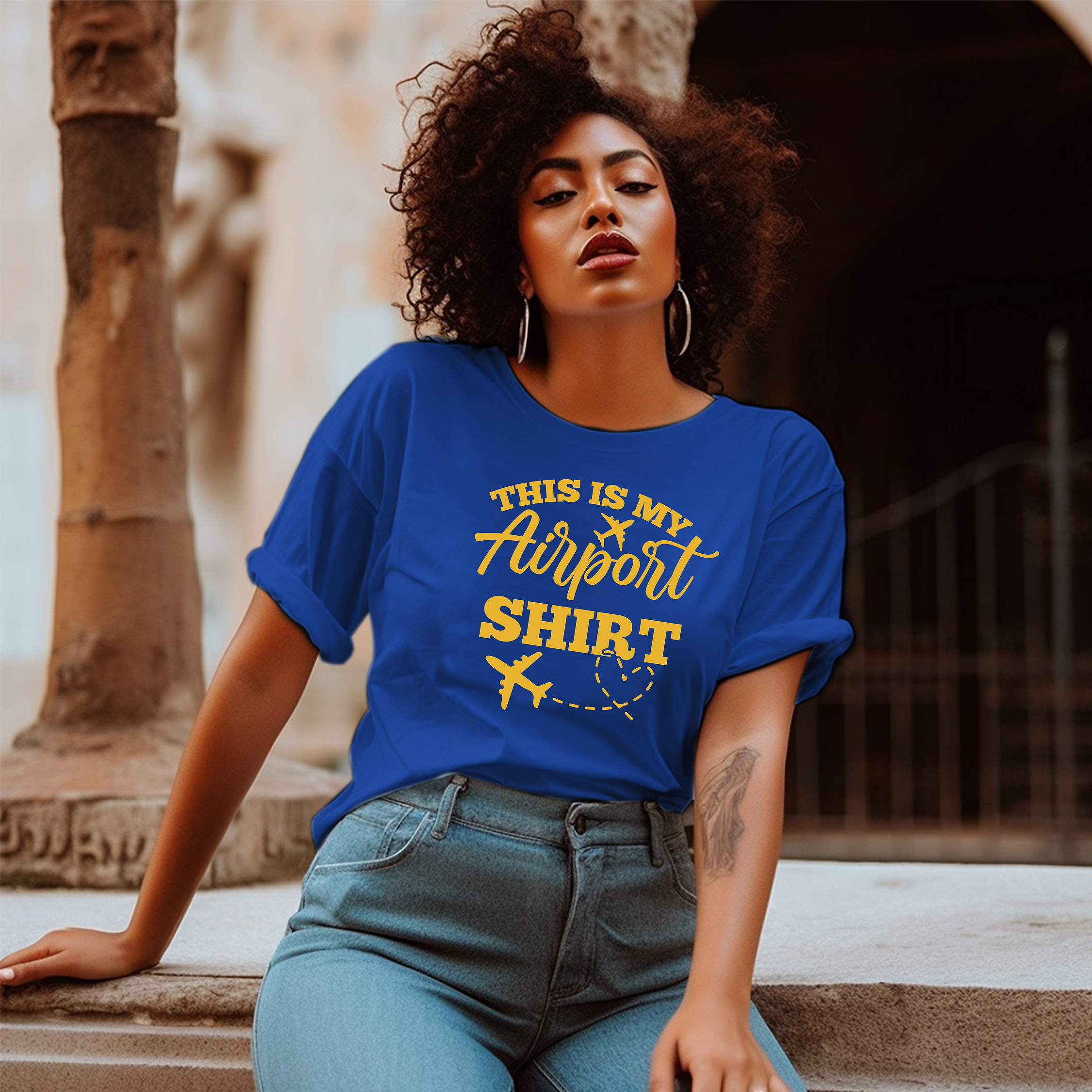 This is my Airport Shirt (Royal & Gold) Unisex